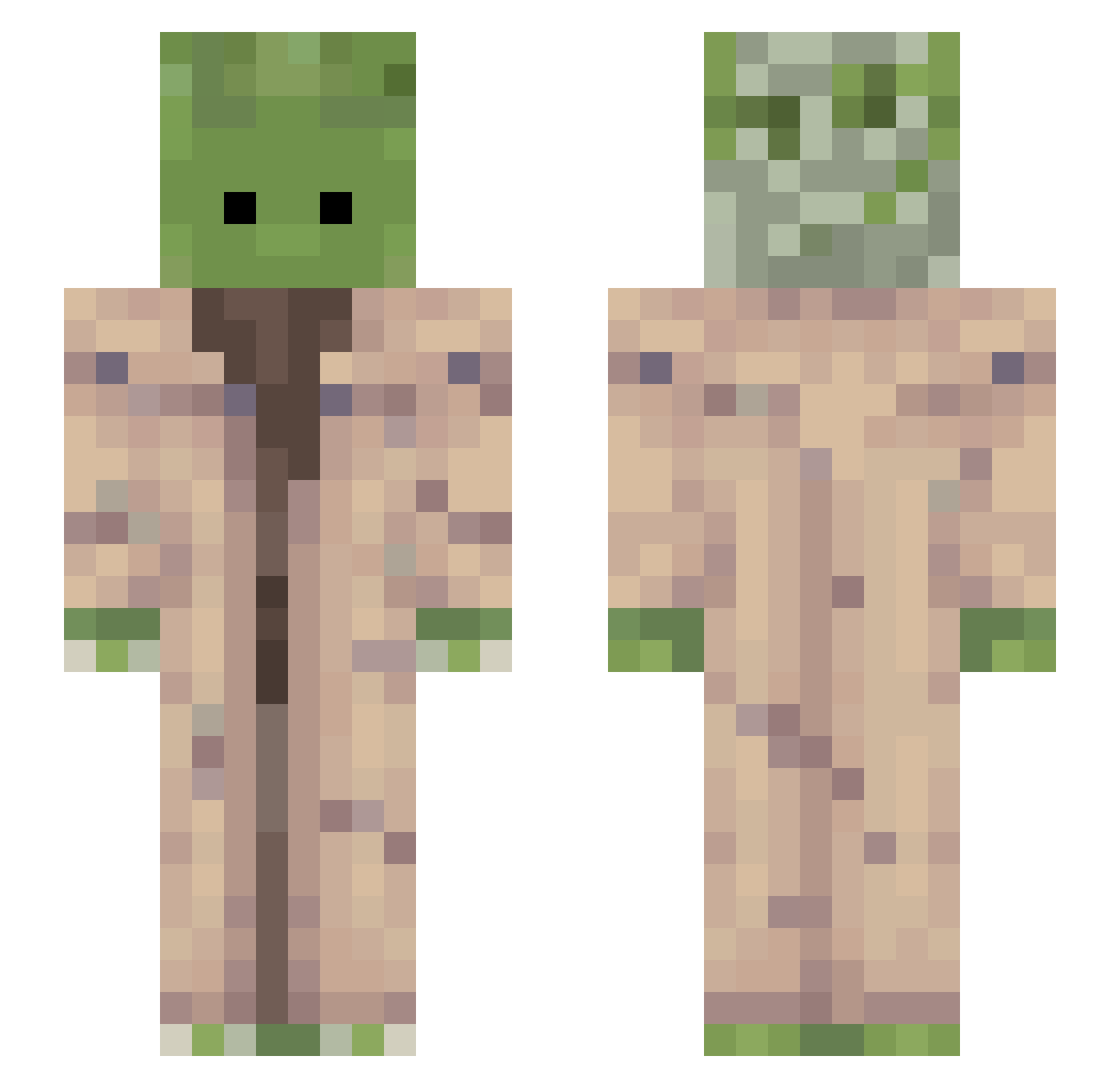__Master_Yoda Minecraft skin, front and back view