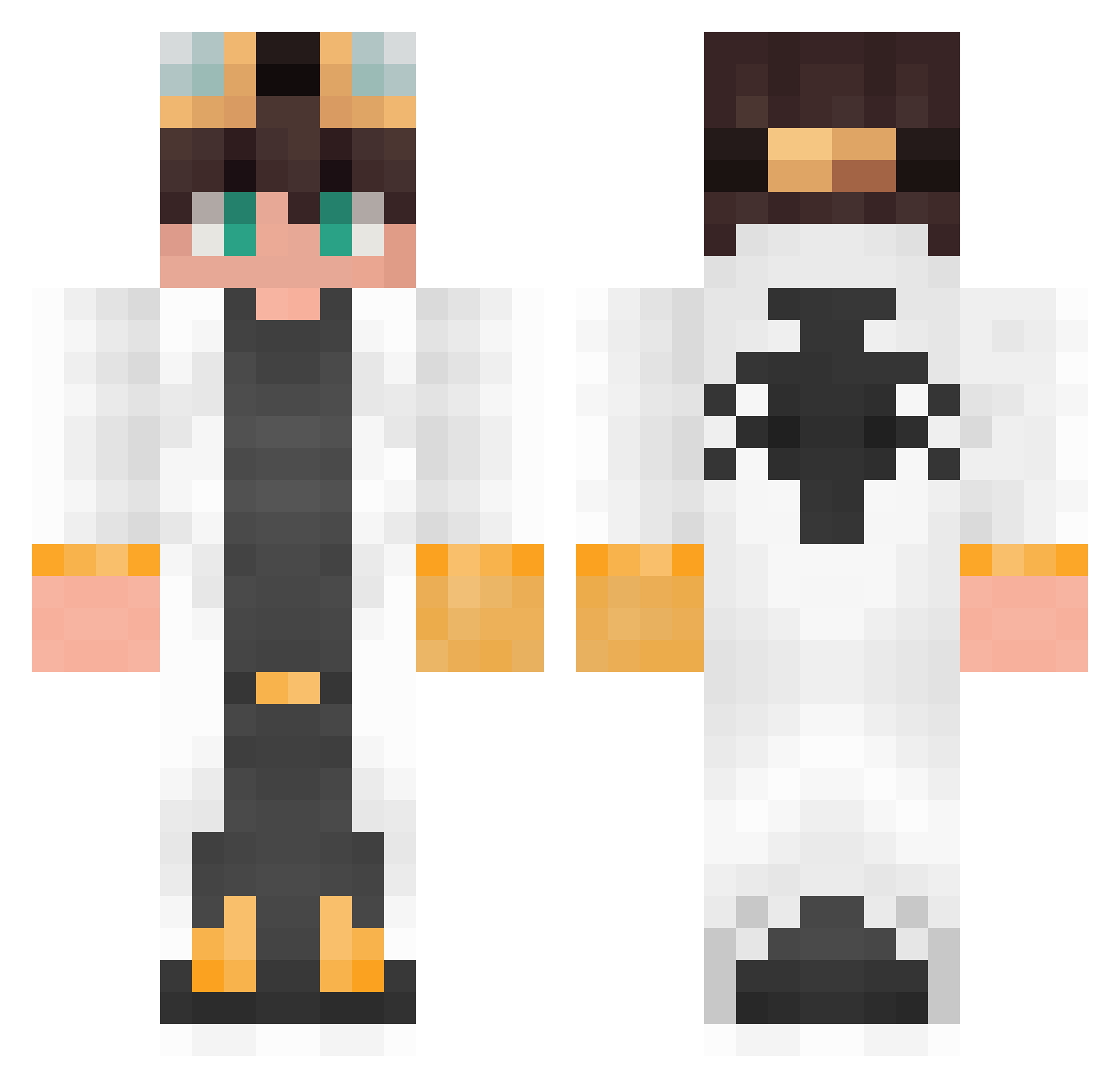 AlbertTempest Minecraft skin, front and back view