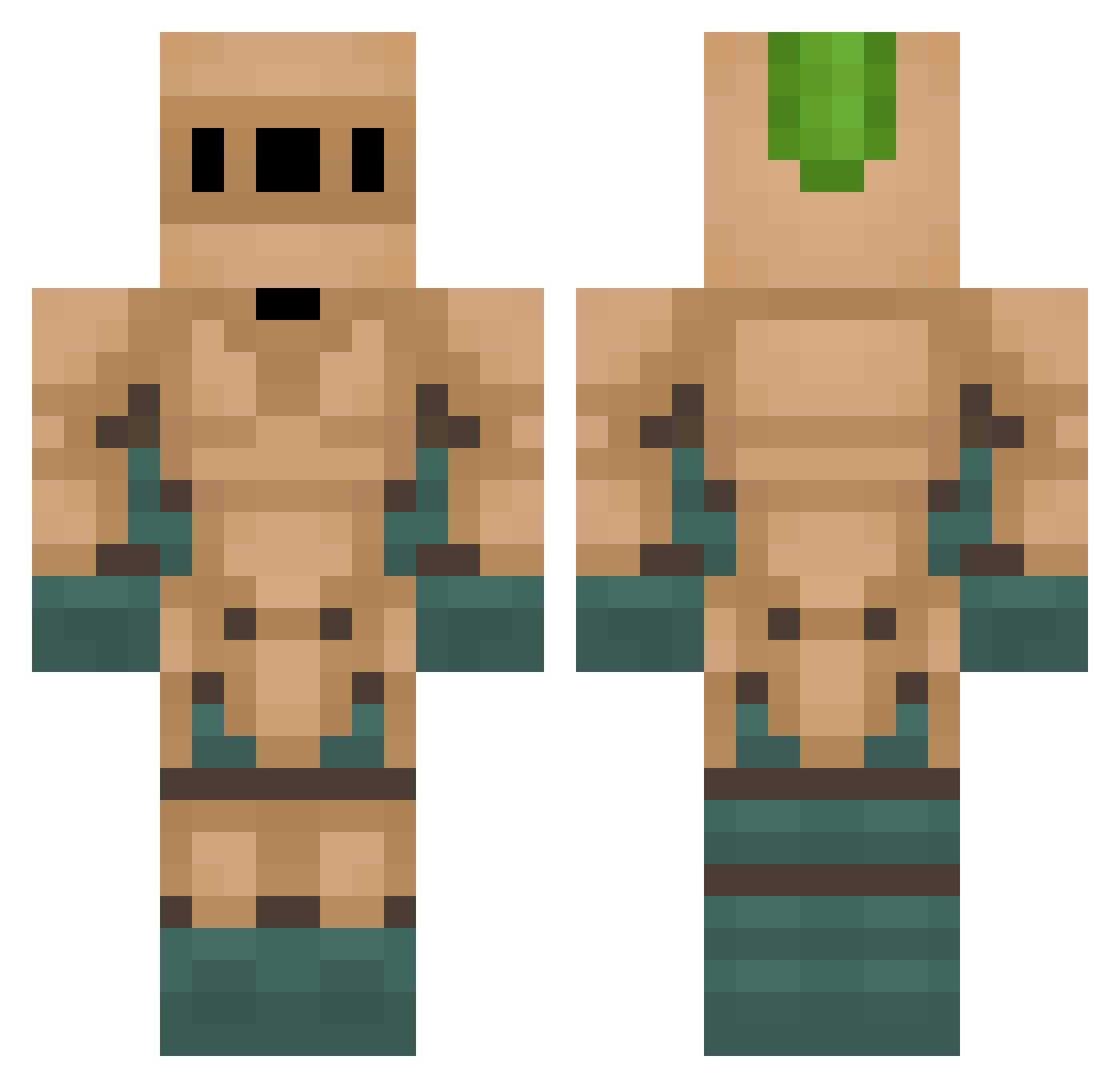 SquarishGnu962 Minecraft skin, front and back view