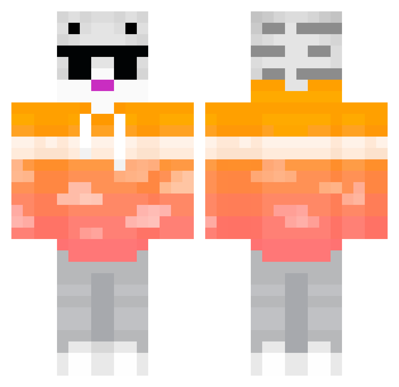 L_UAP Minecraft skin, front and back view