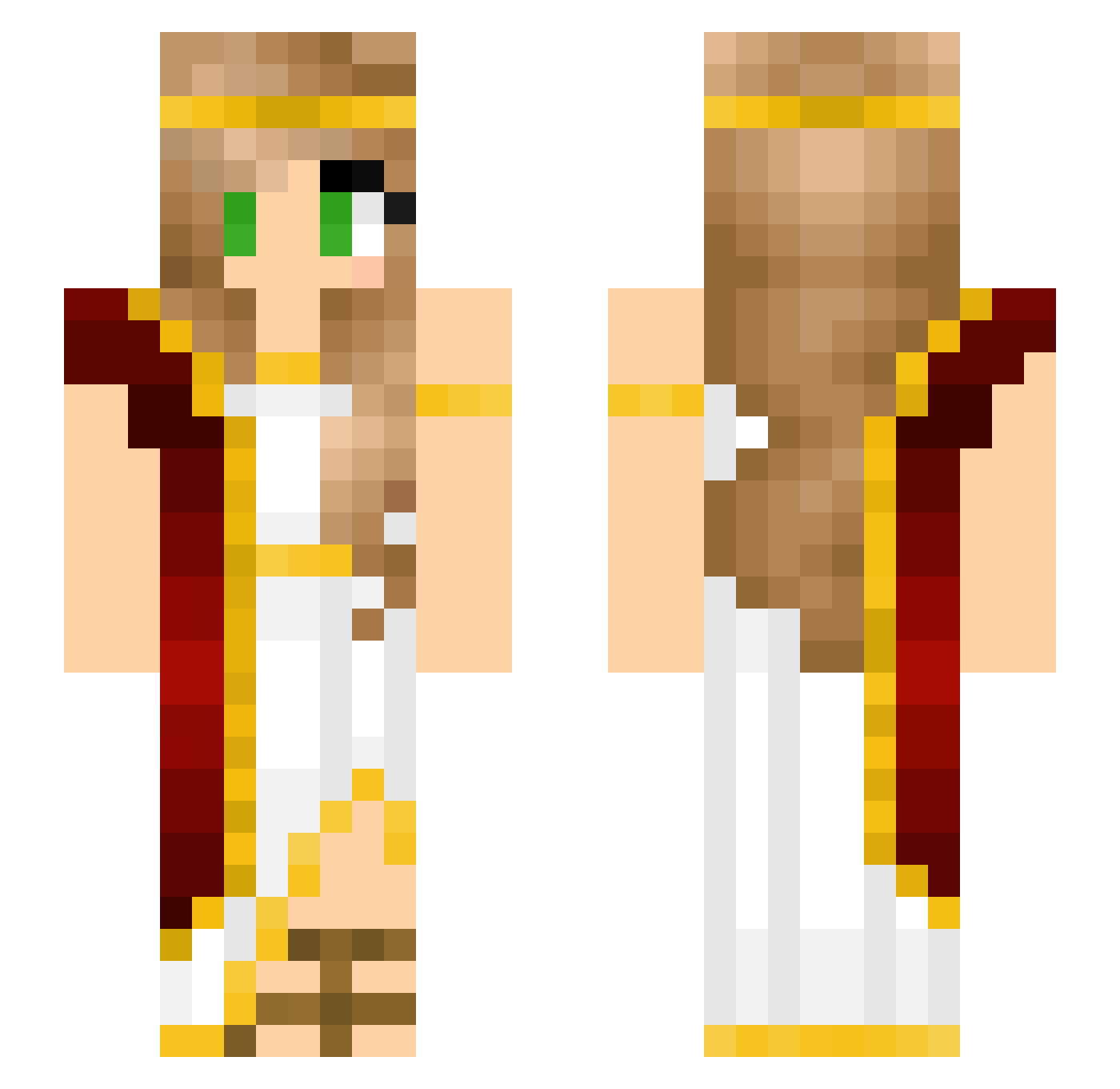 Jqki Minecraft skin, front and back view