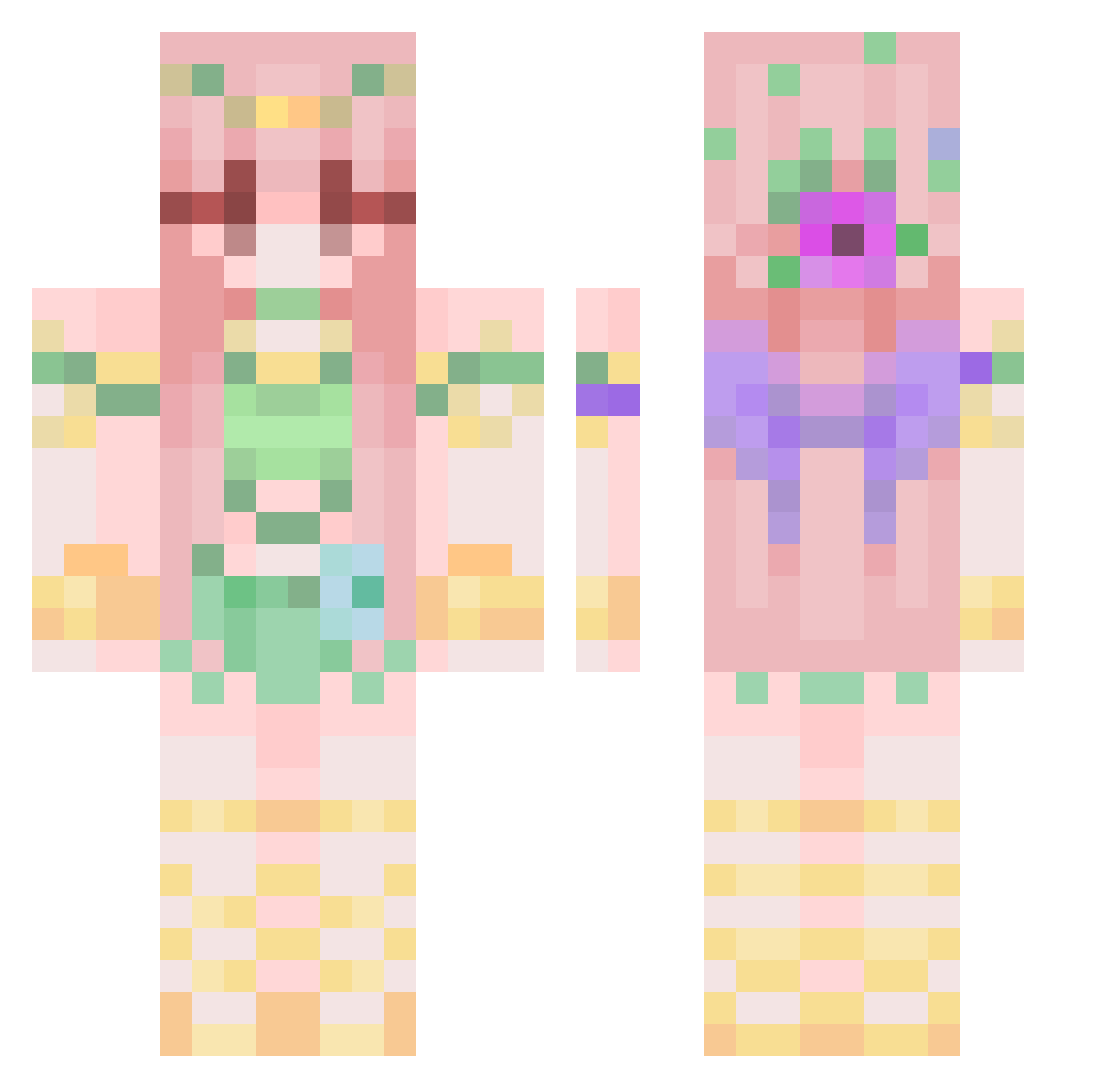 sunkissedegg Minecraft skin, front and back view