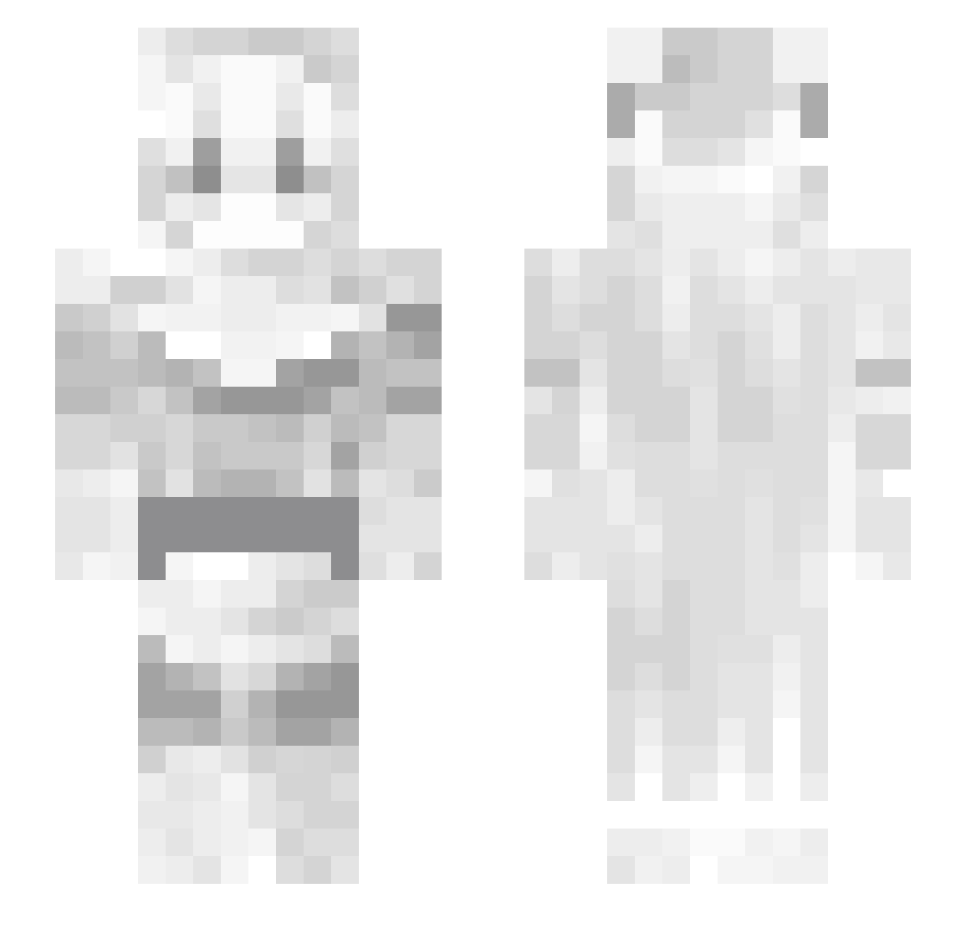 aqrv Minecraft skin, front and back view