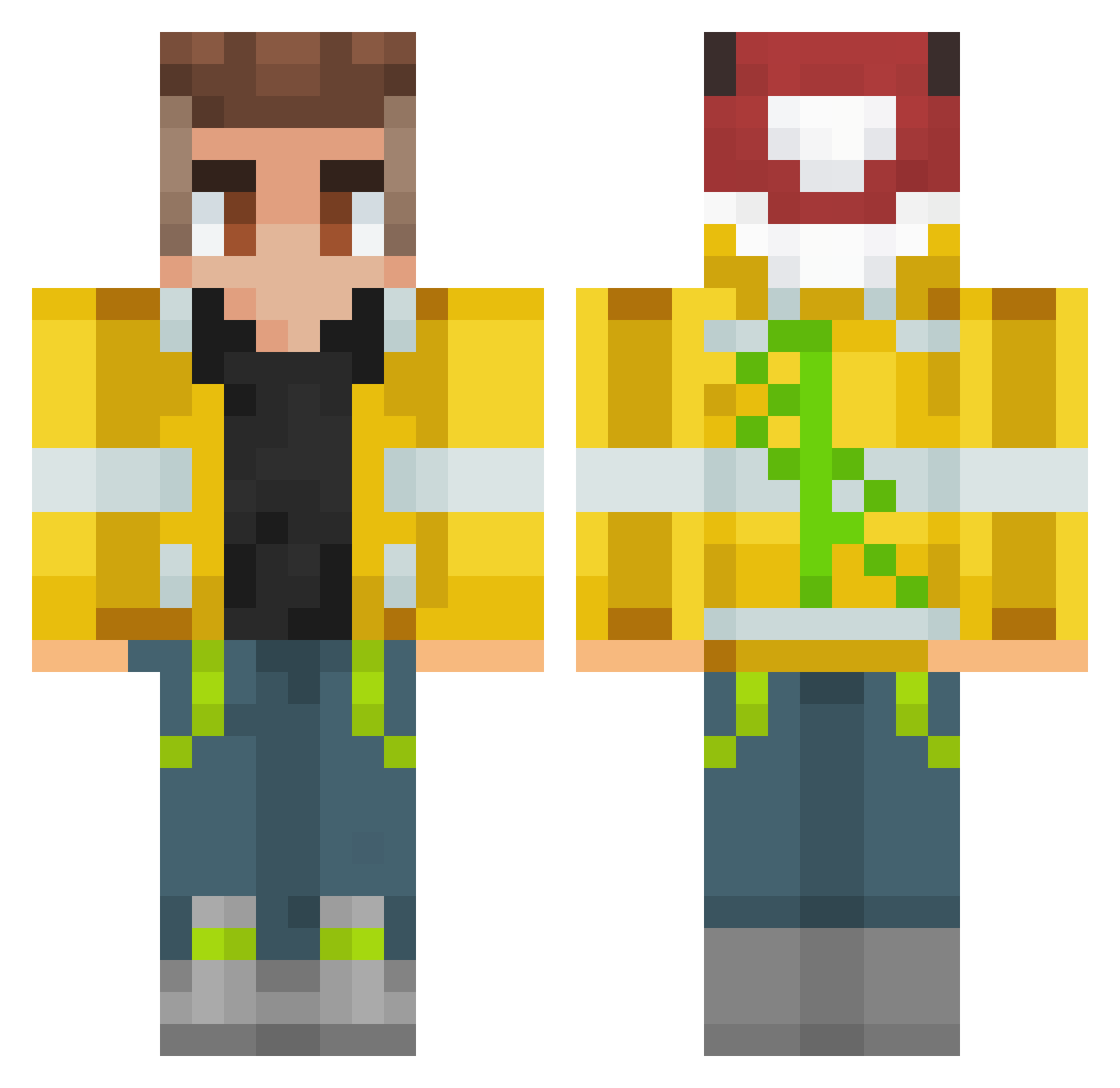 ModraxCZ Minecraft skin, front and back view