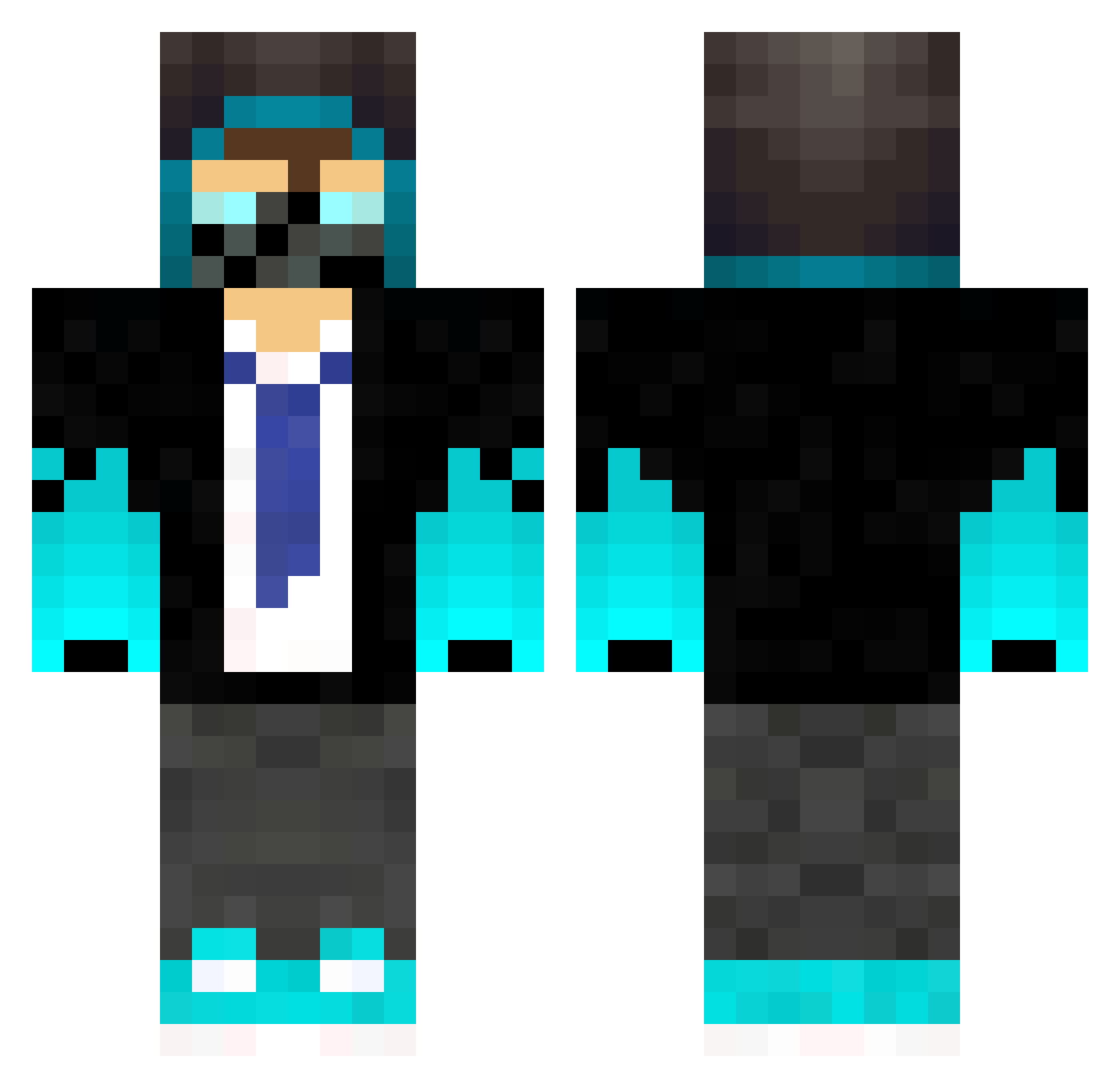 ZOblizion Minecraft skin, front and back view