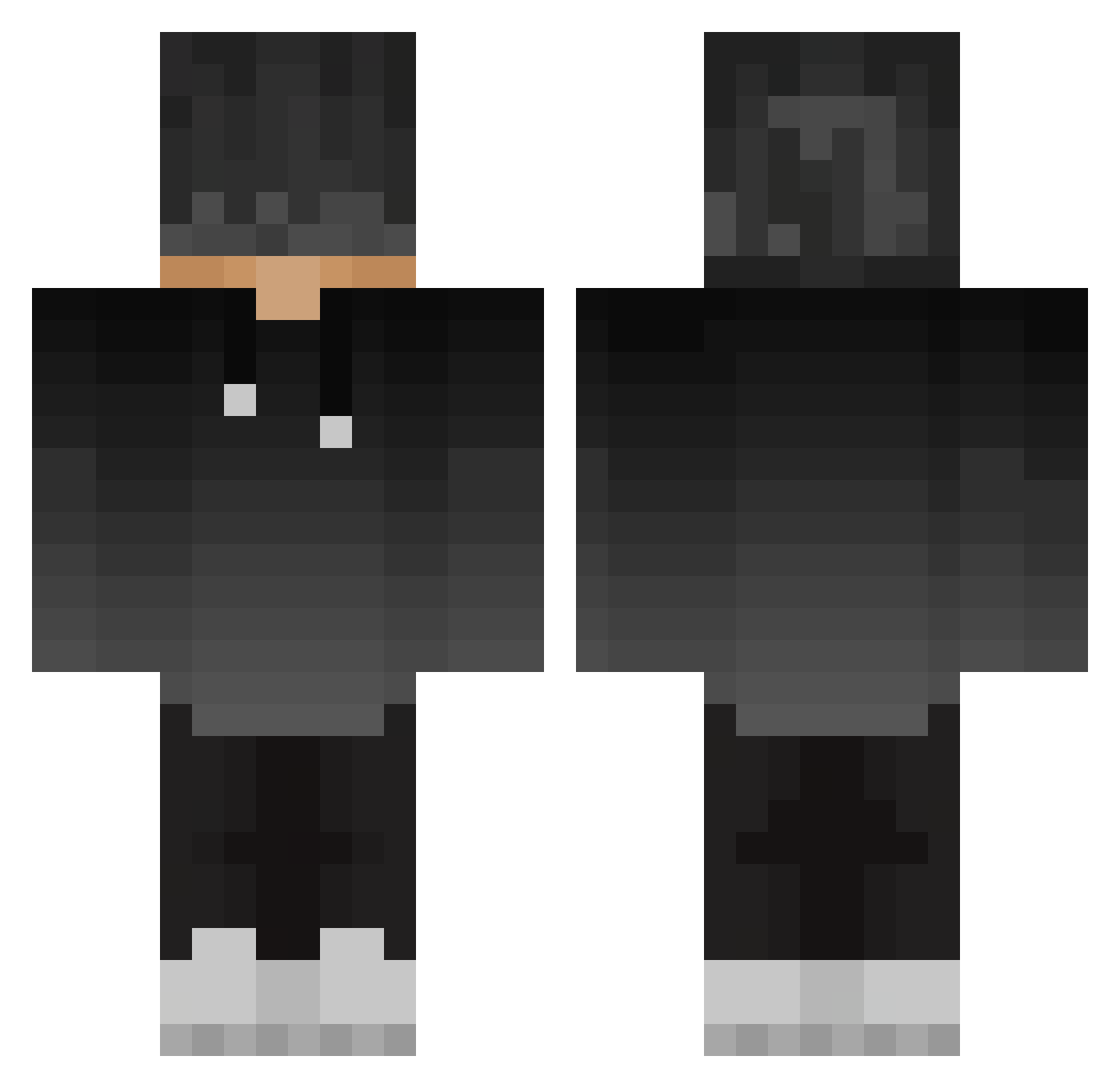 XARISB9 Minecraft skin, front and back view