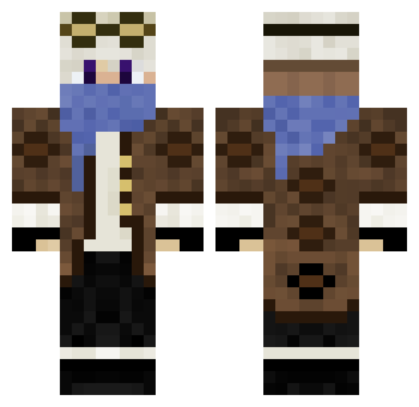YaNightmares Minecraft skin, front and back view