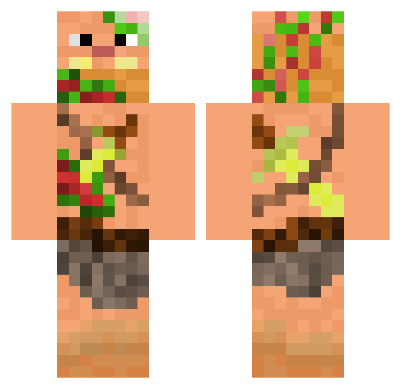 FallenGorgon56 Minecraft skin, front and back view