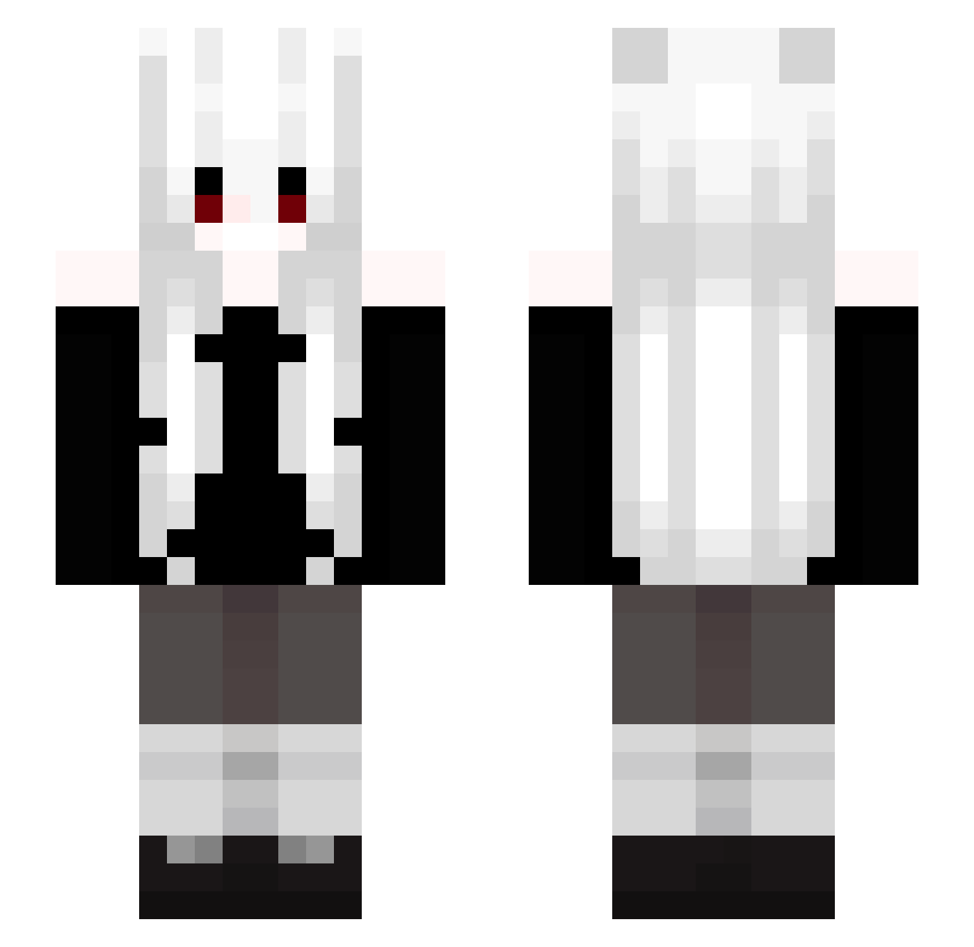 KiraaIX Minecraft skin, front and back view
