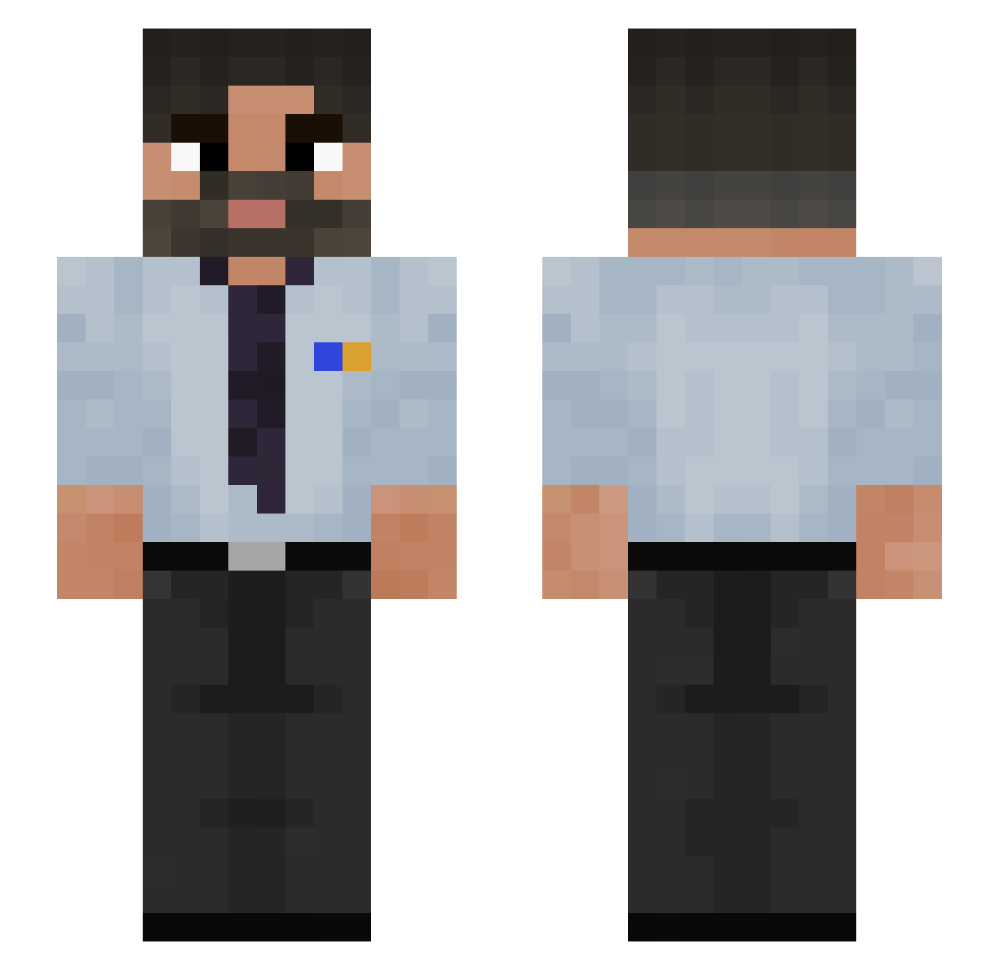 sagar Minecraft skin, front and back view