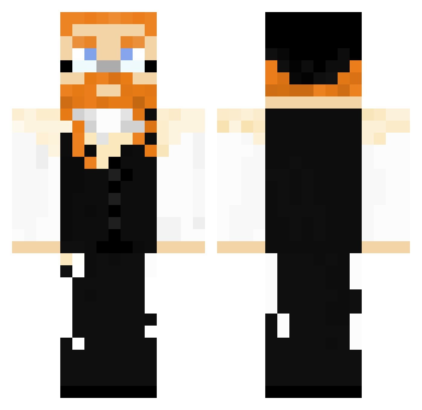 Bonswarr Minecraft skin, front and back view
