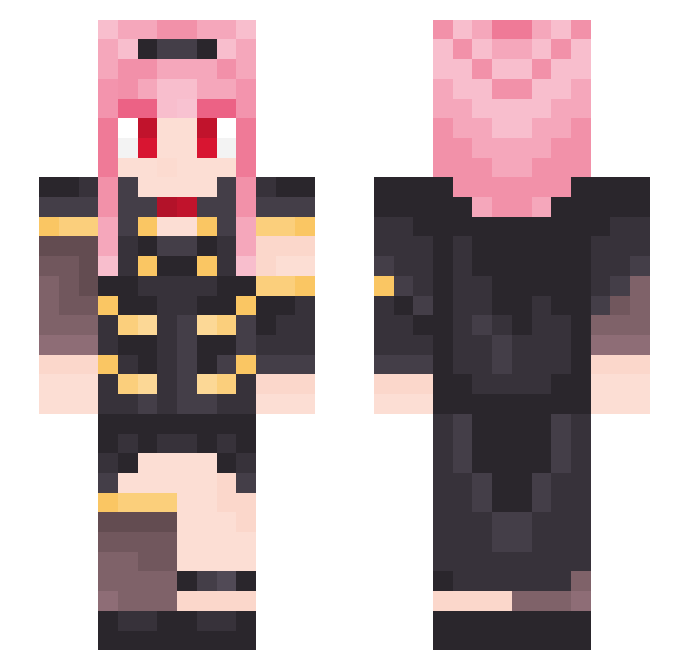 Powerk25 Minecraft skin, front and back view