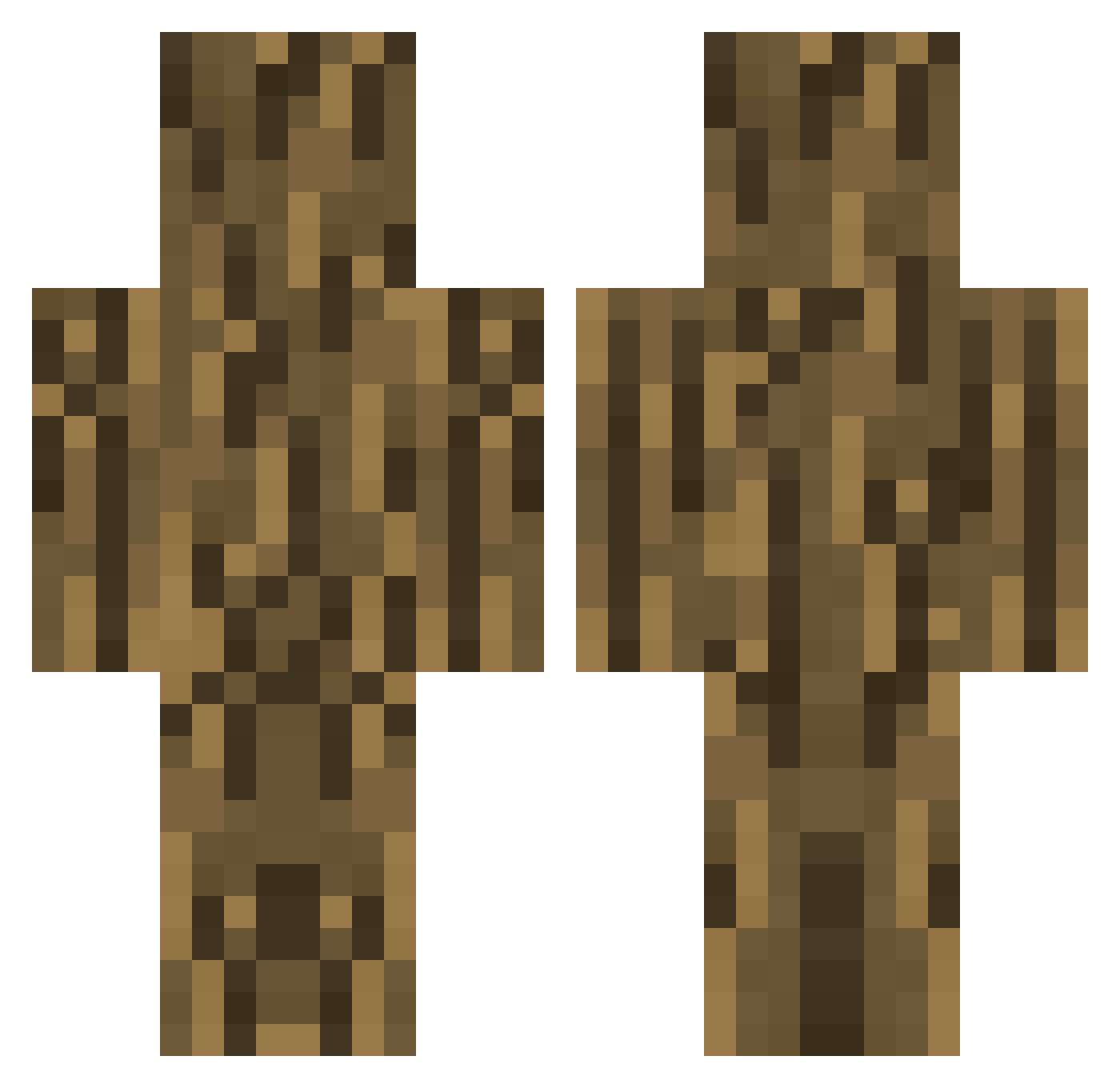 CamoSix Minecraft skin, front and back view