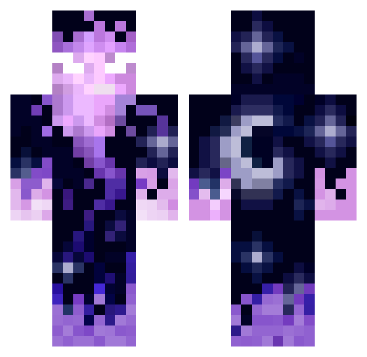silvysilky Minecraft skin, front and back view