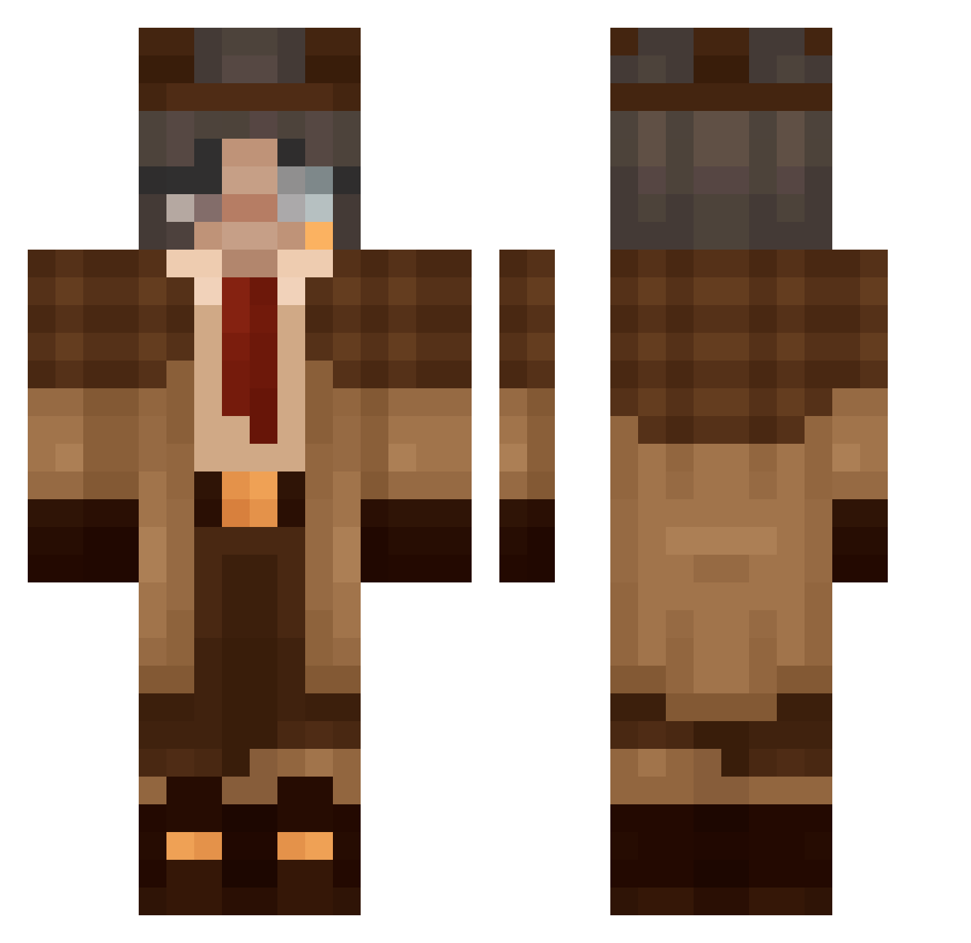TiptopTuna16 Minecraft skin, front and back view