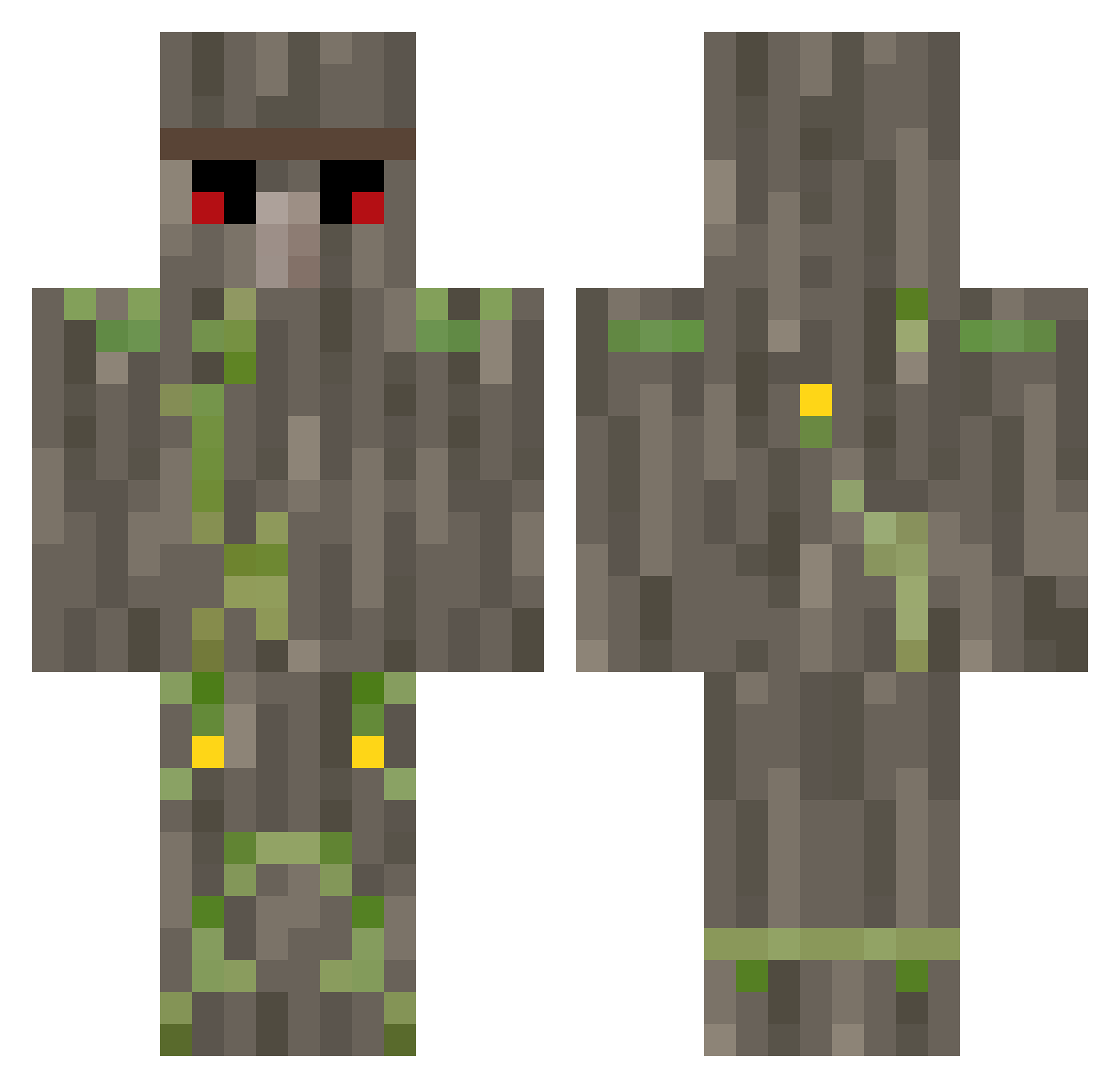 ILoveAcacia Minecraft skin, front and back view
