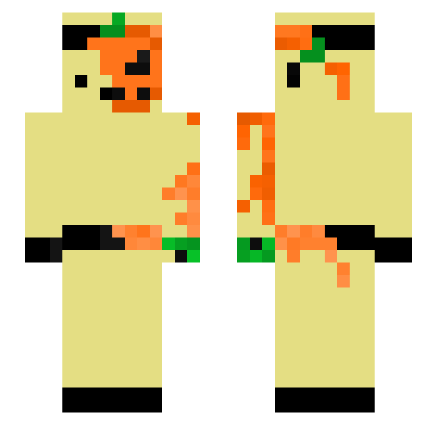 Borraxxa Minecraft skin, front and back view
