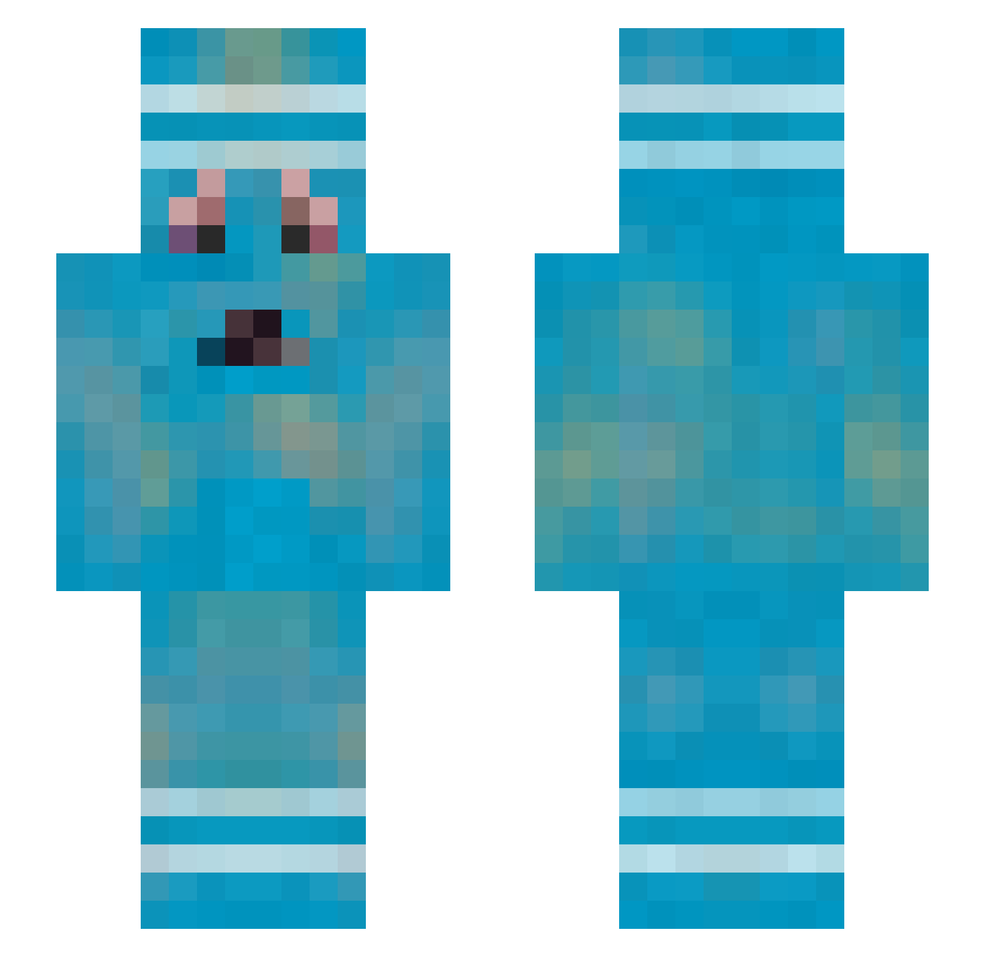 SoupeTesMorts Minecraft skin, front and back view