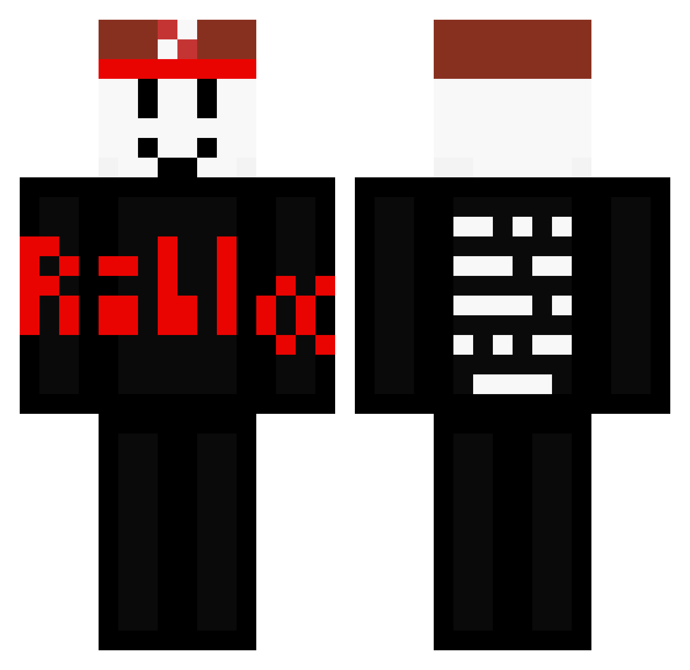 DiamondGuineaPig Minecraft skin, front and back view