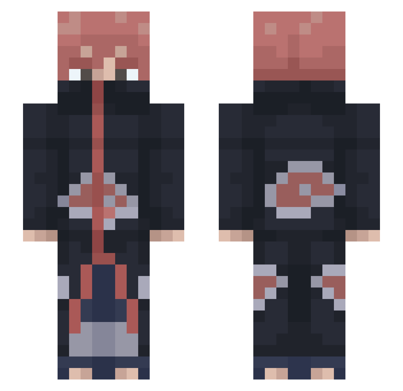 stainless Minecraft skin, front and back view