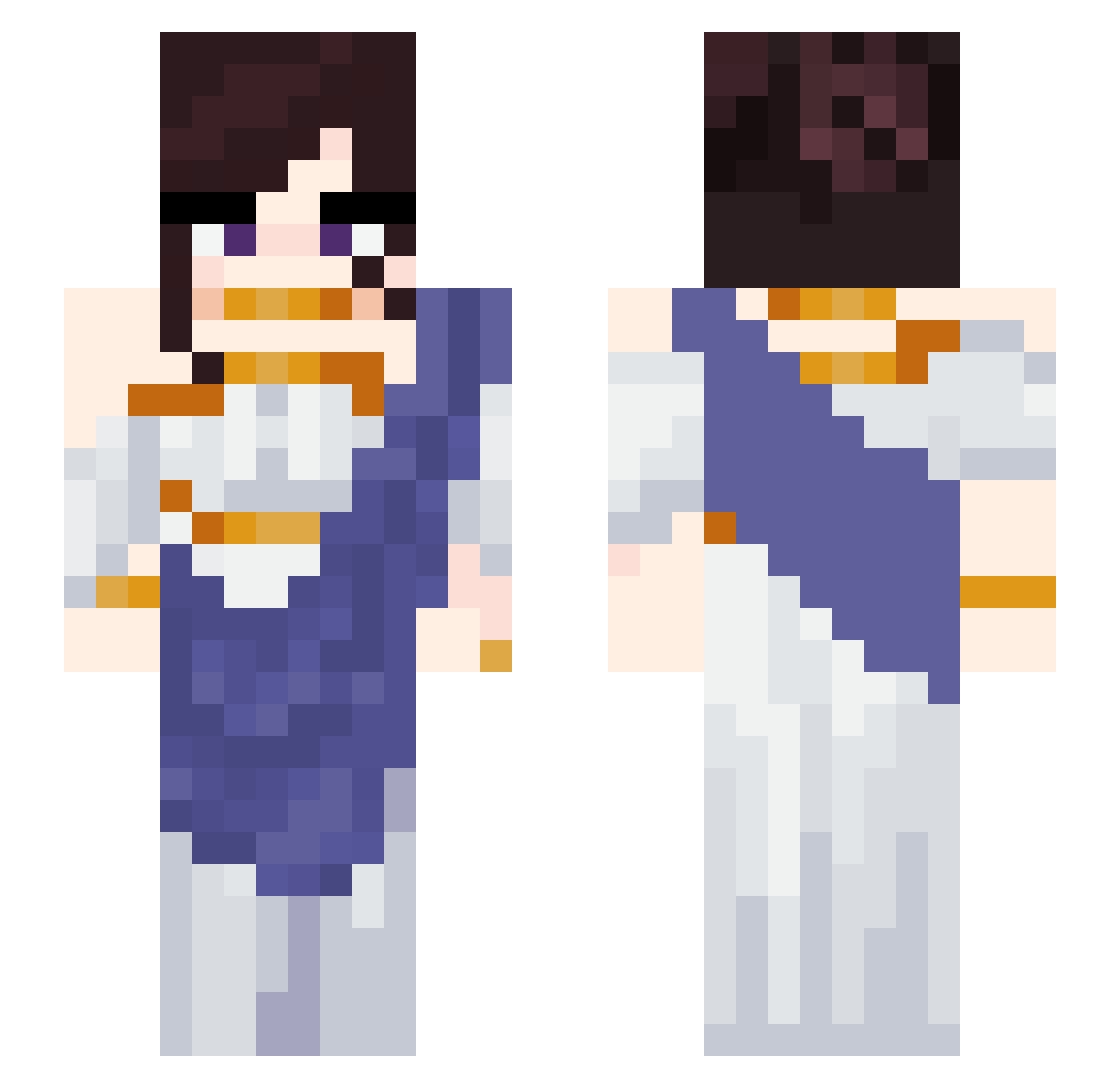 Firfisla Minecraft skin, front and back view