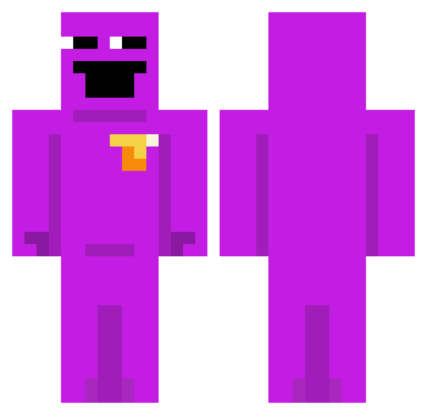 ManBehind Minecraft skin, front and back view