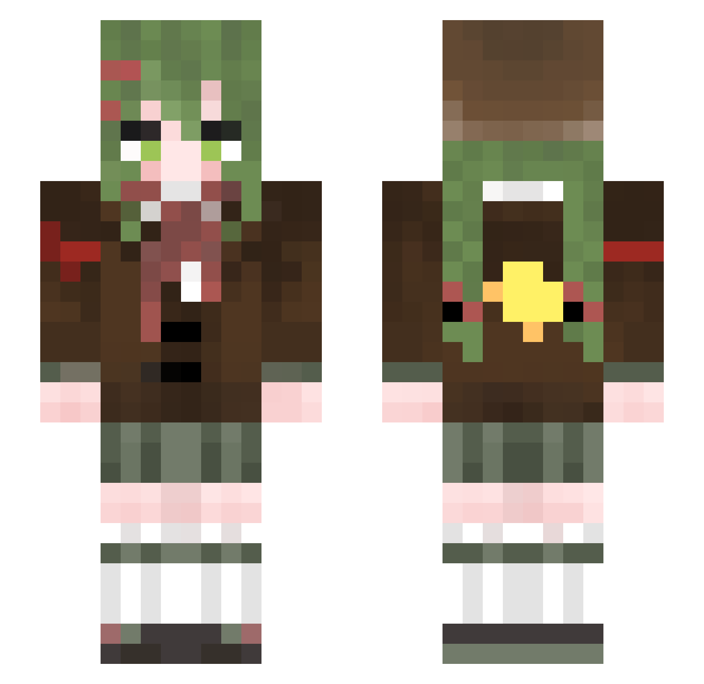 birdNN Minecraft skin, front and back view