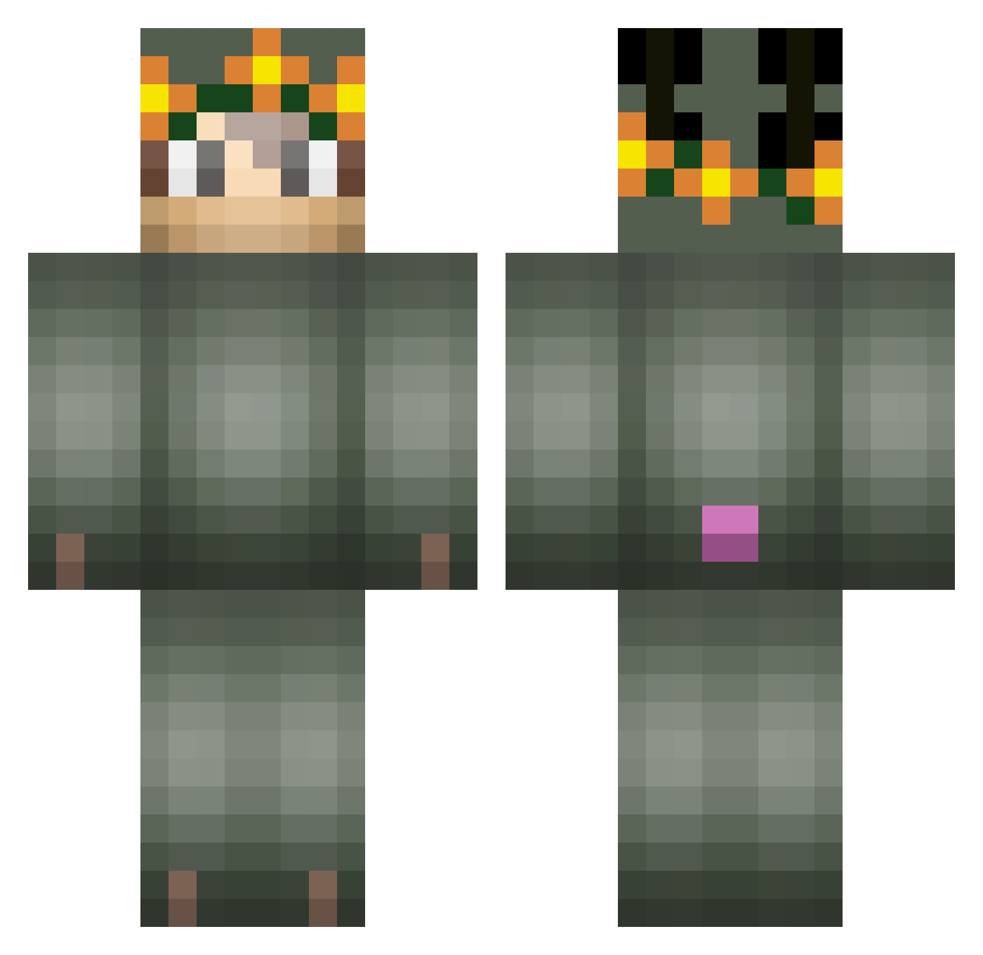 Catchup Minecraft skin, front and back view