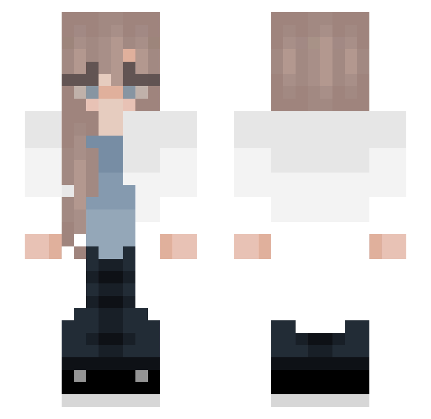 DarkTiramisu Minecraft skin, front and back view
