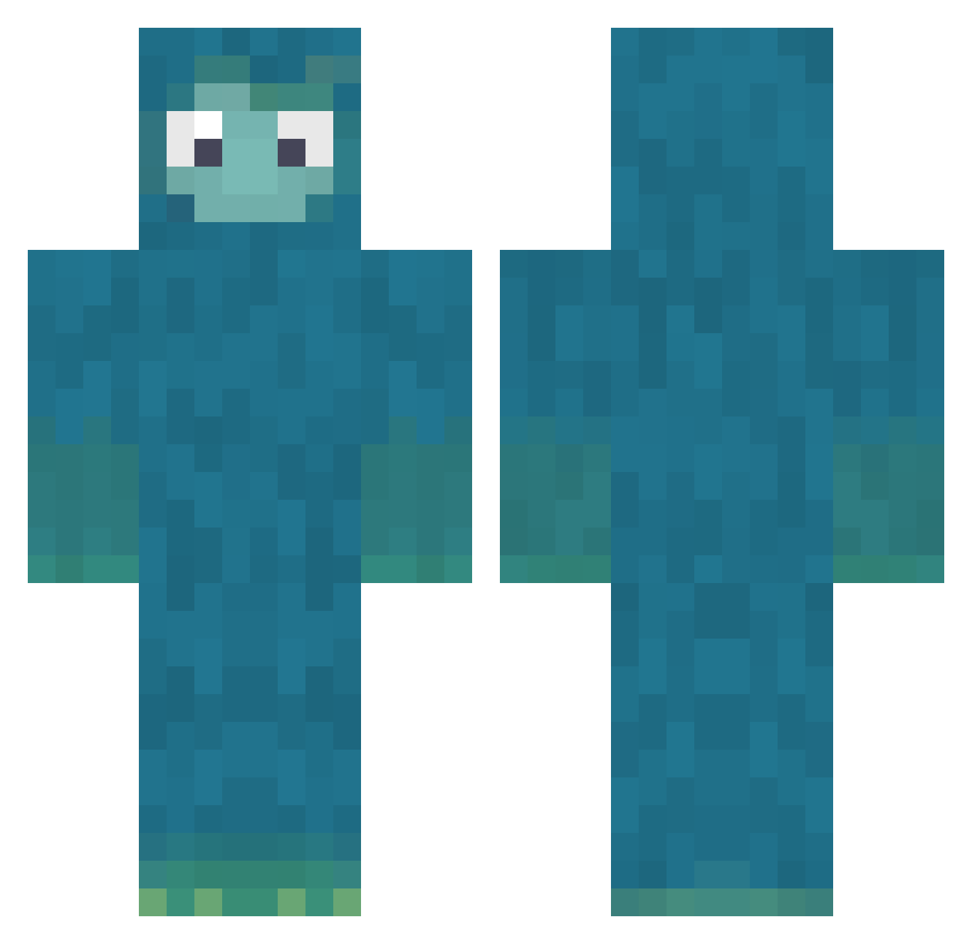 Binomials Minecraft skin, front and back view