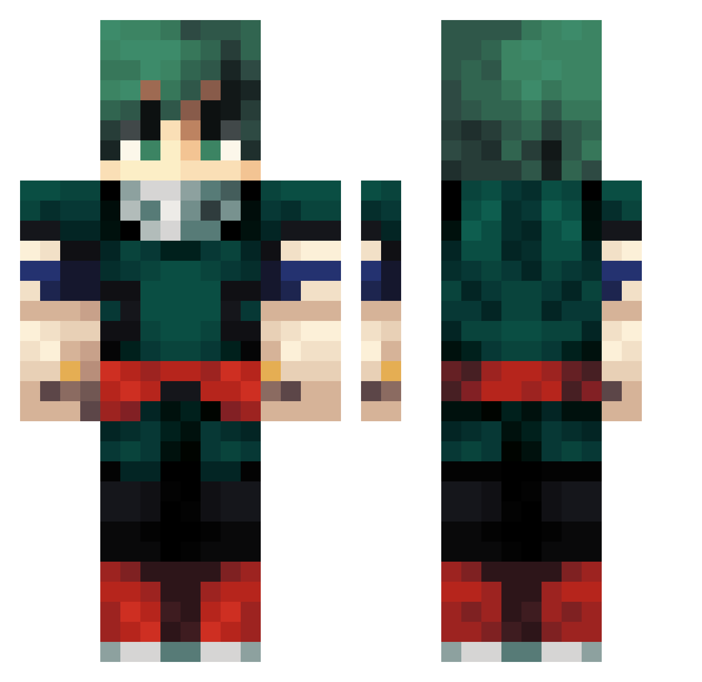 JodieA95 Minecraft skin, front and back view