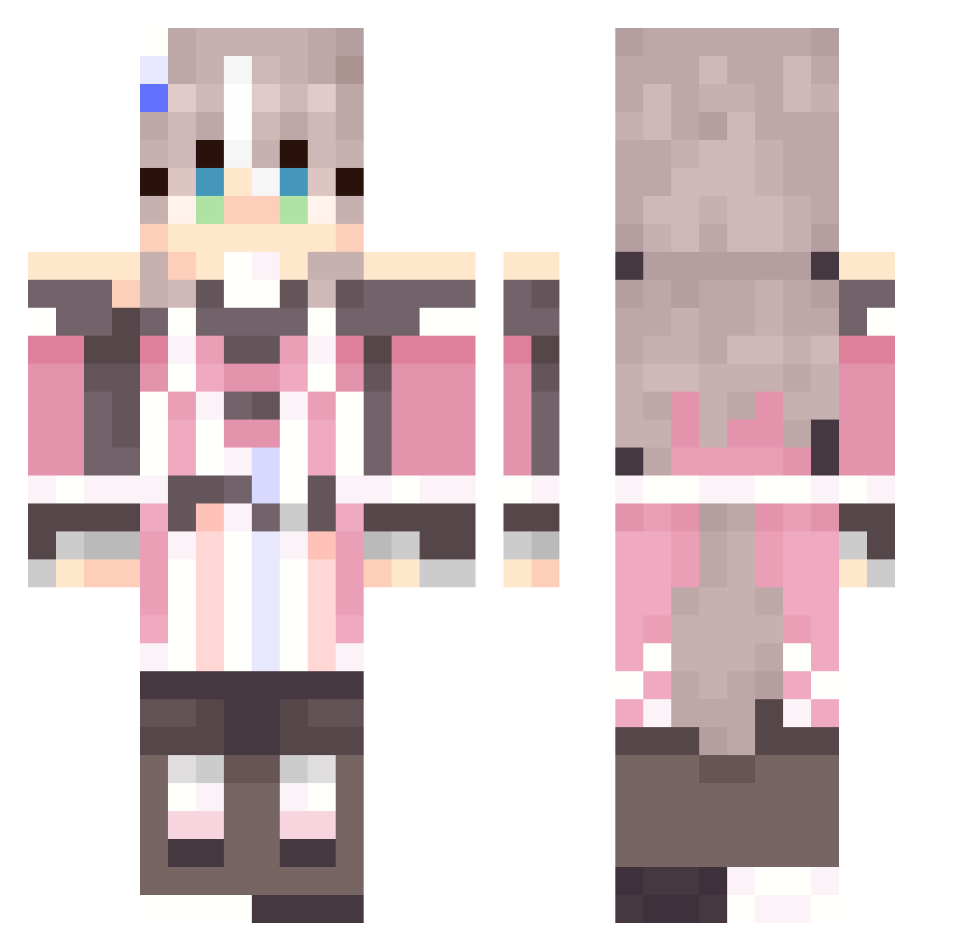 Infinious2112 Minecraft skin, front and back view