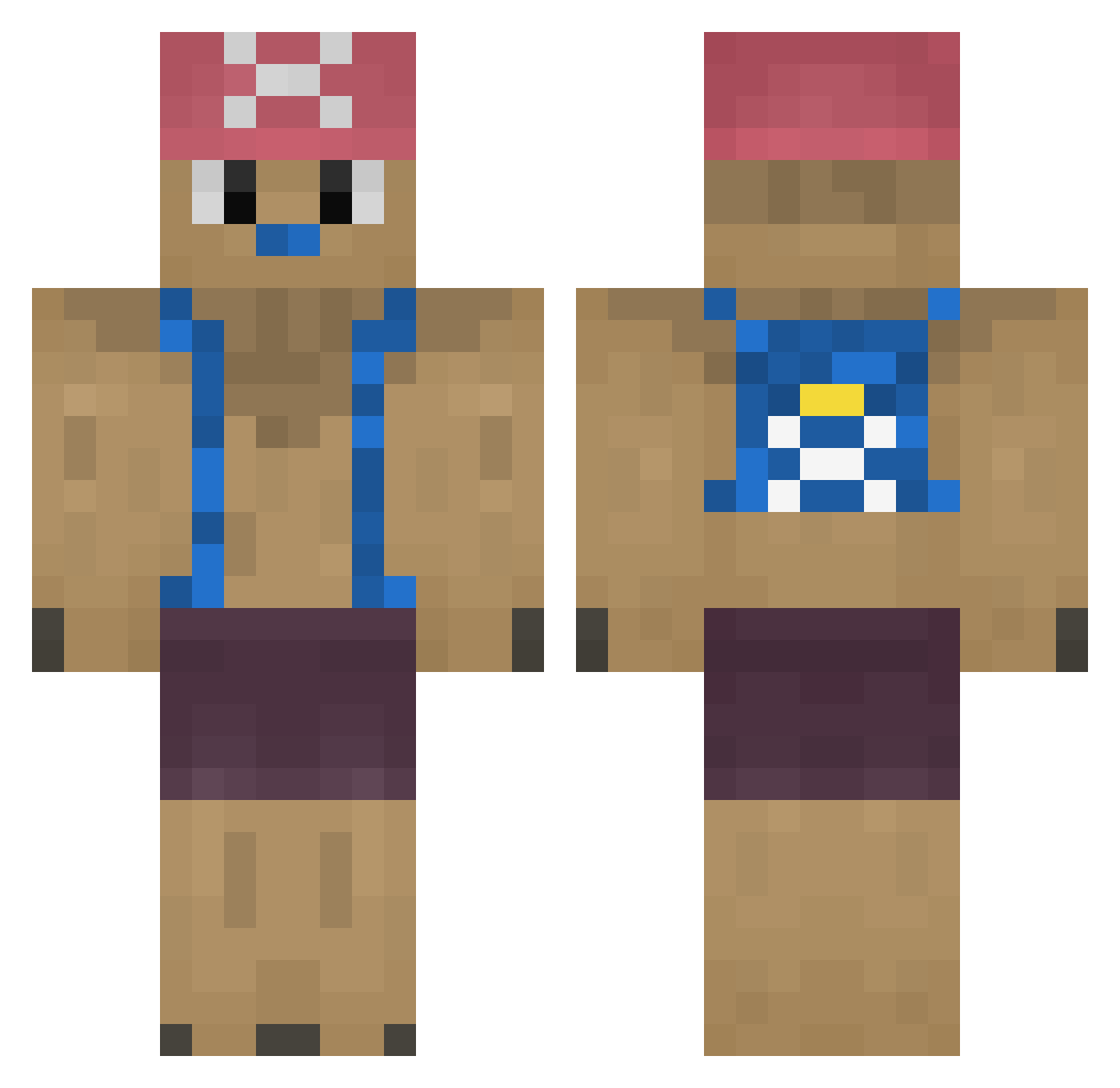 Just_Xav Minecraft skin, front and back view