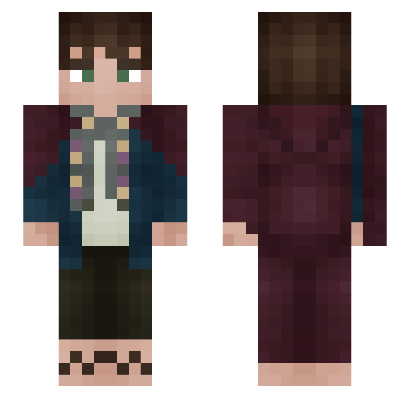 Mateo_ox Minecraft skin, front and back view