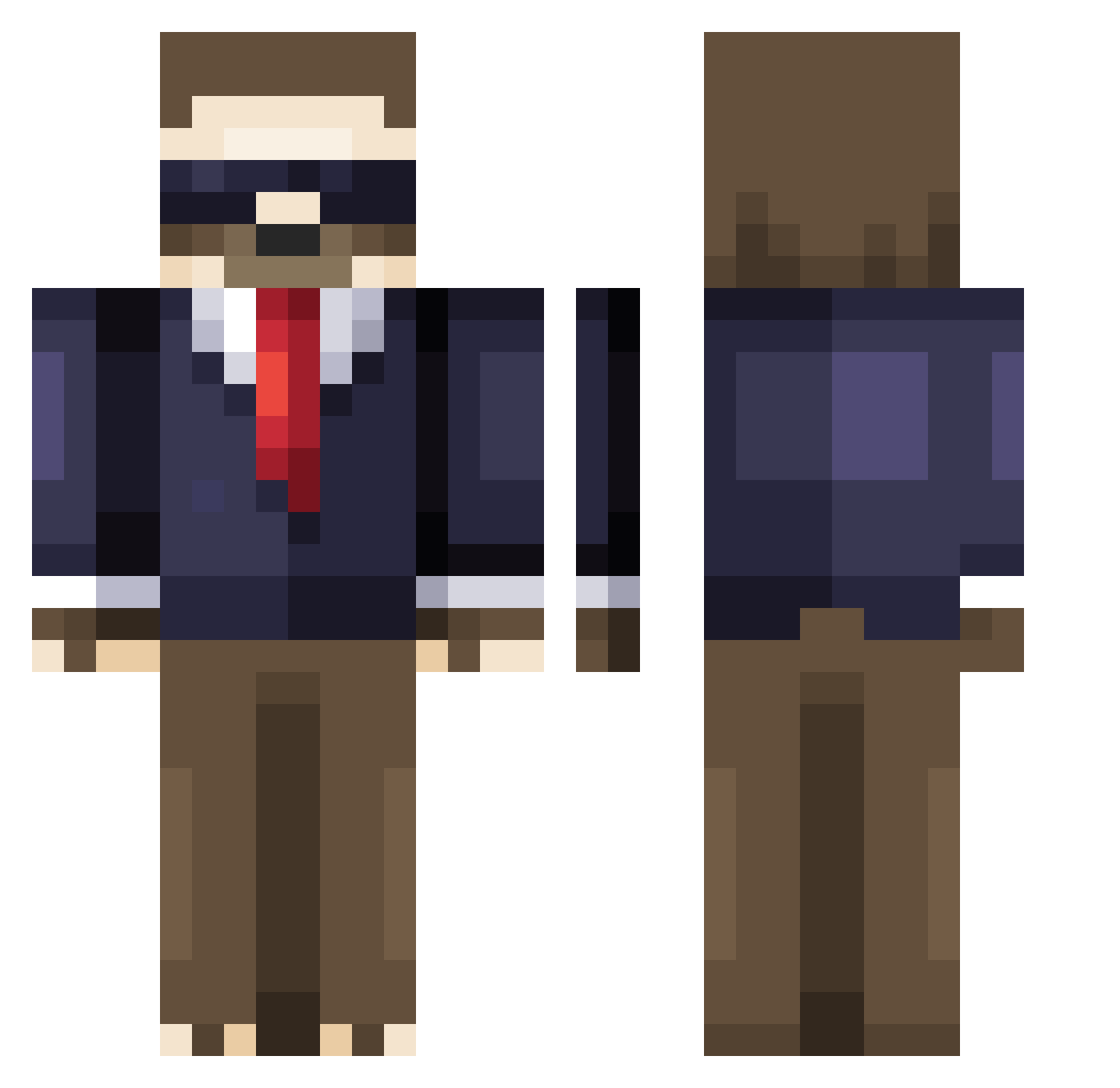 efunn Minecraft skin, front and back view