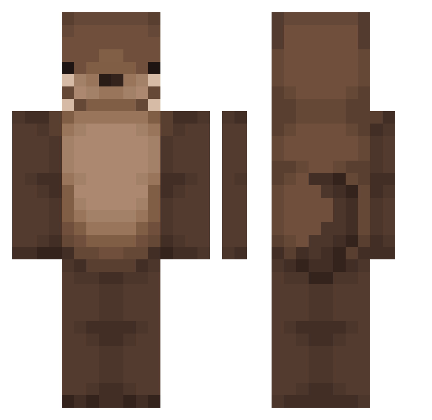 unsyee Minecraft skin, front and back view