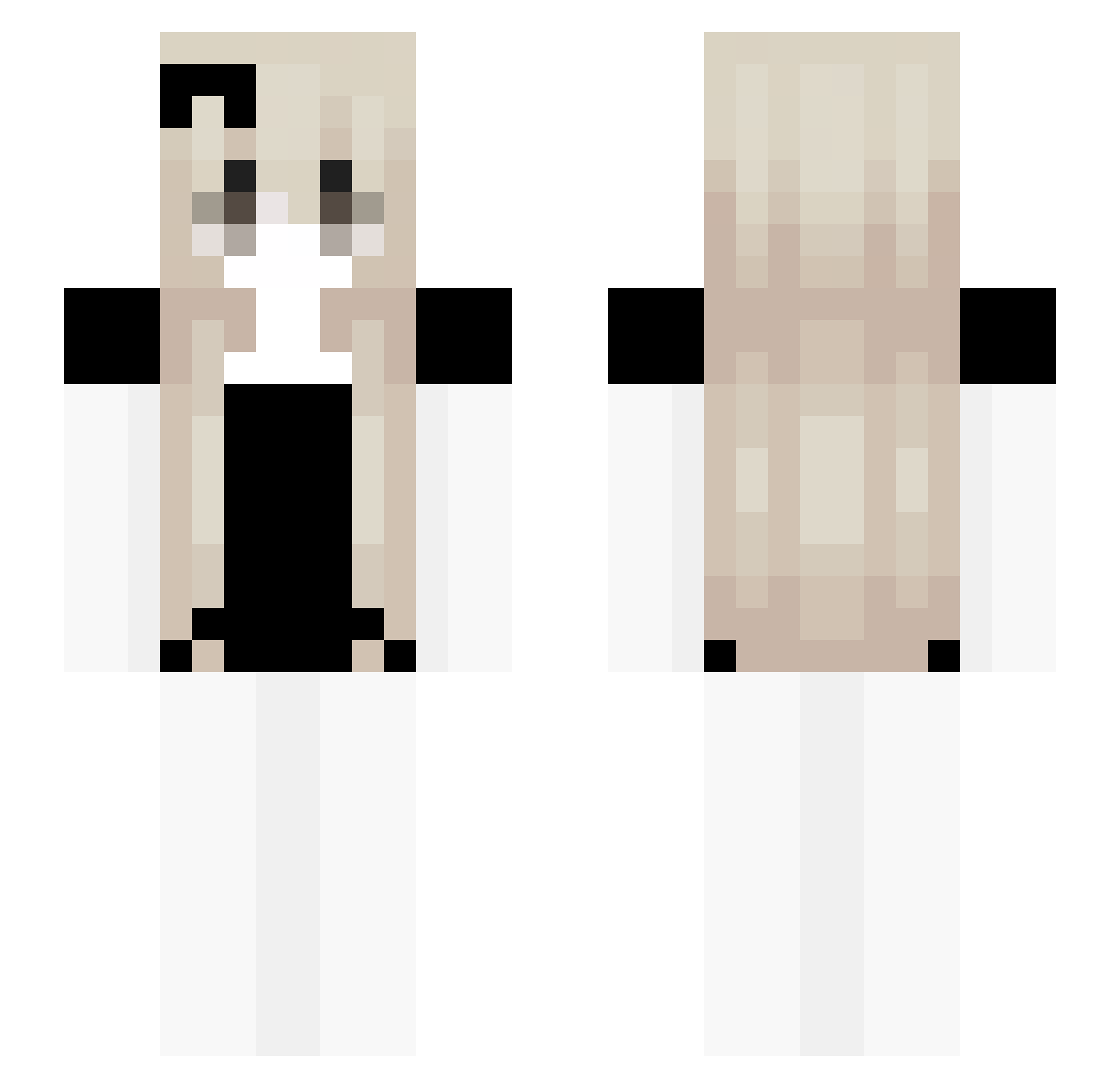 Yyagoofc Minecraft skin, front and back view