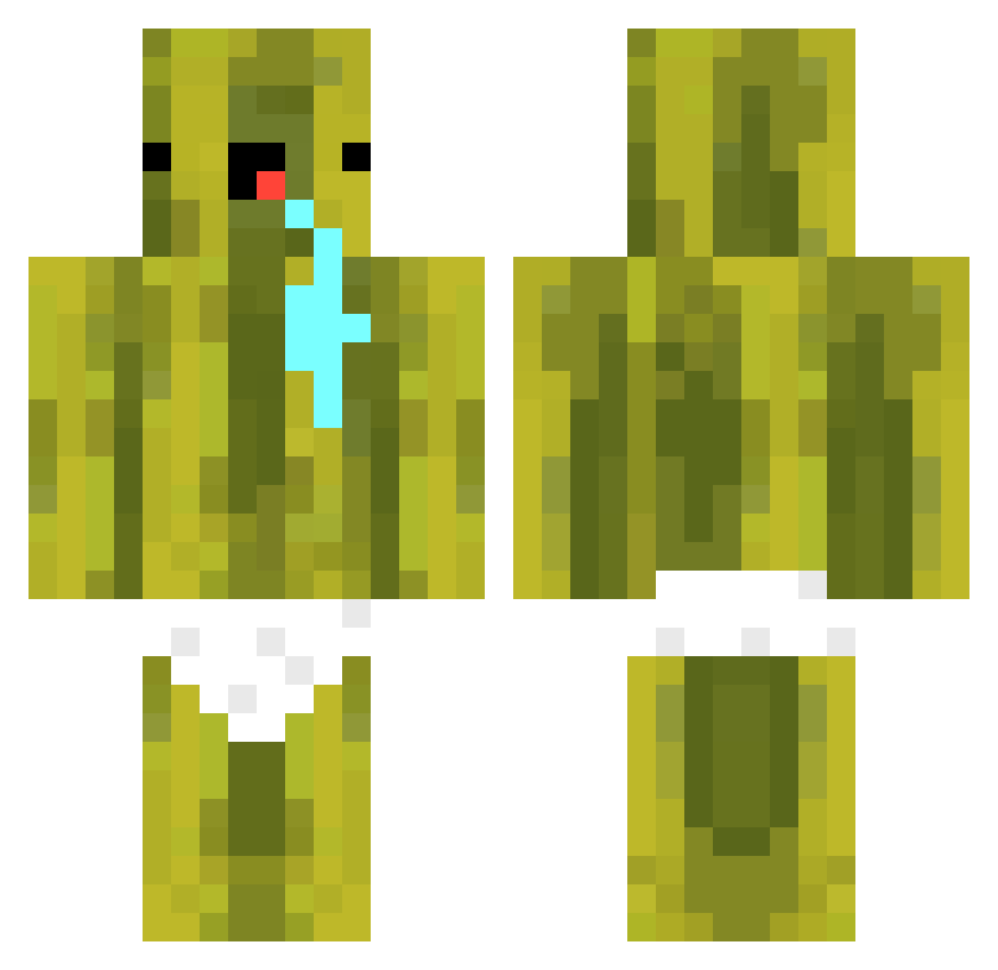 Hardness Minecraft skin, front and back view