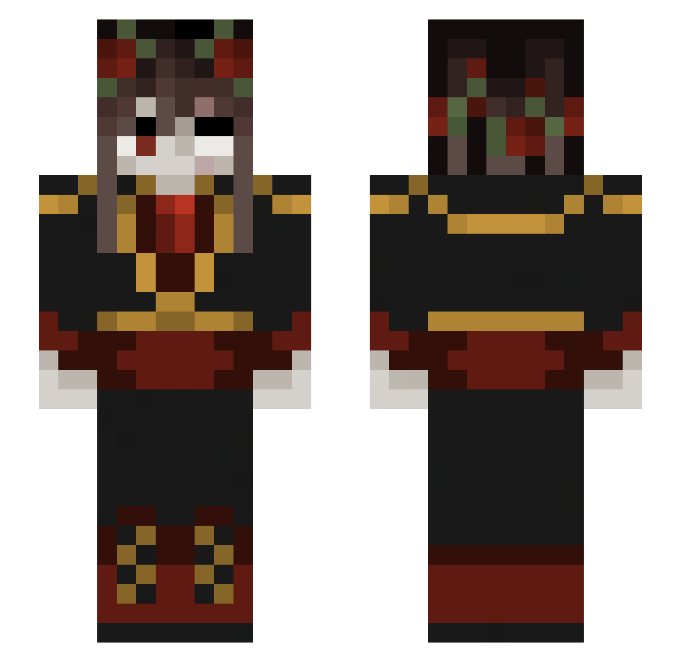 Hana8535 Minecraft skin, front and back view