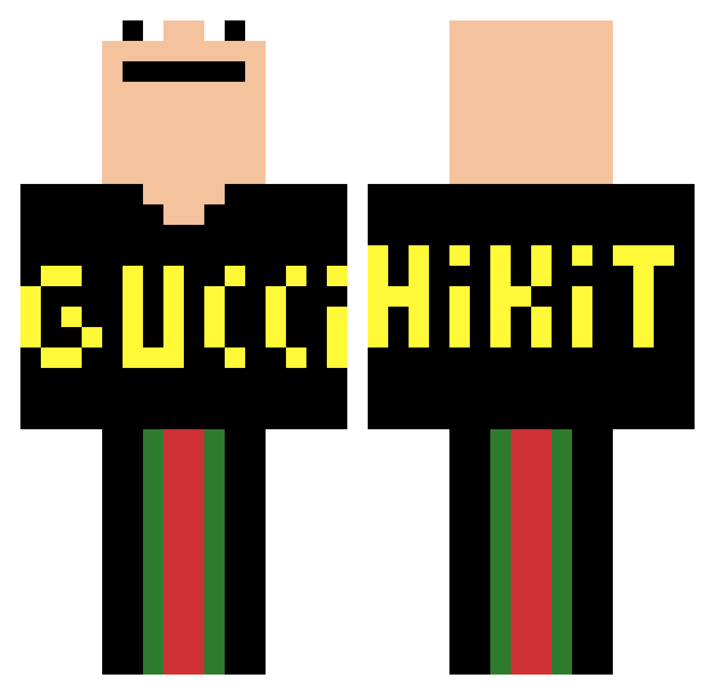 testo_max Minecraft skin, front and back view