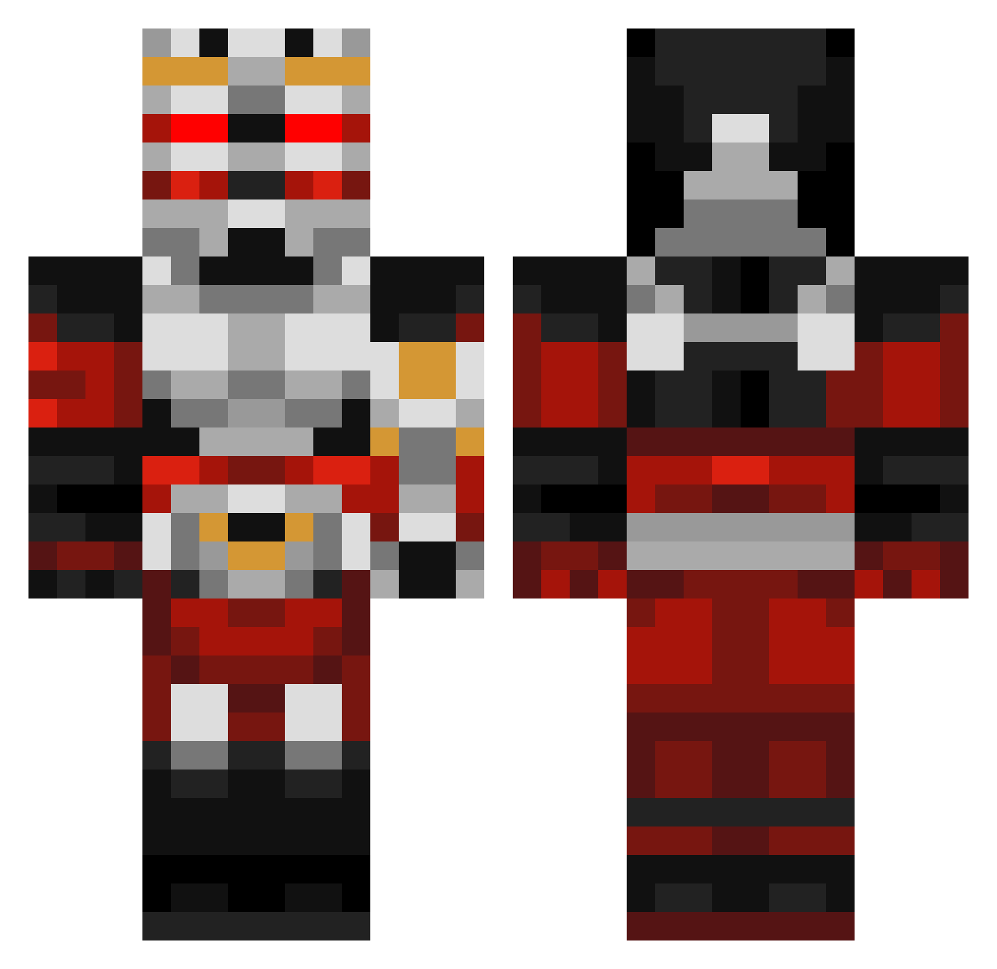 Michulao Minecraft skin, front and back view