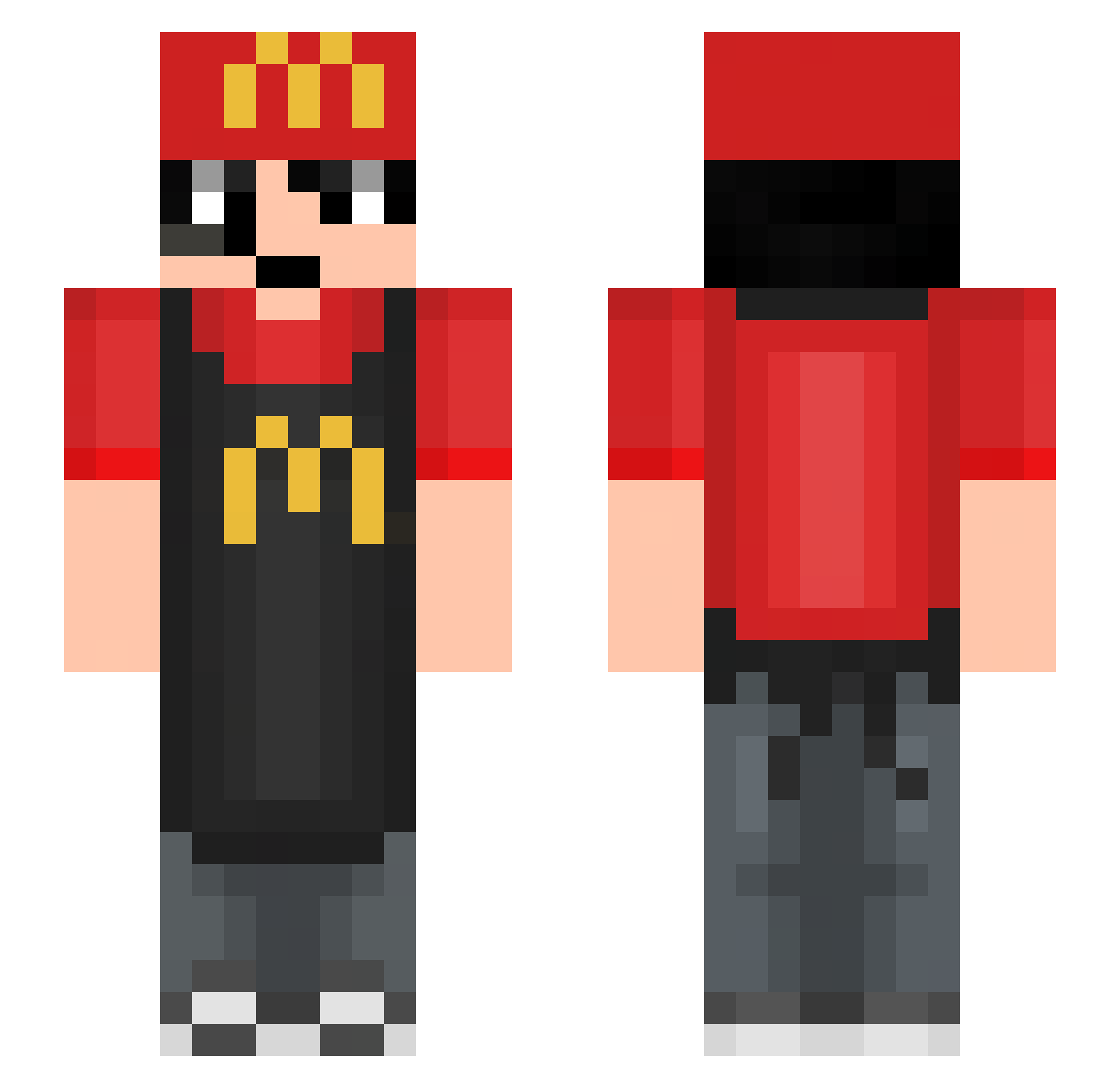 cybermailo Minecraft skin, front and back view