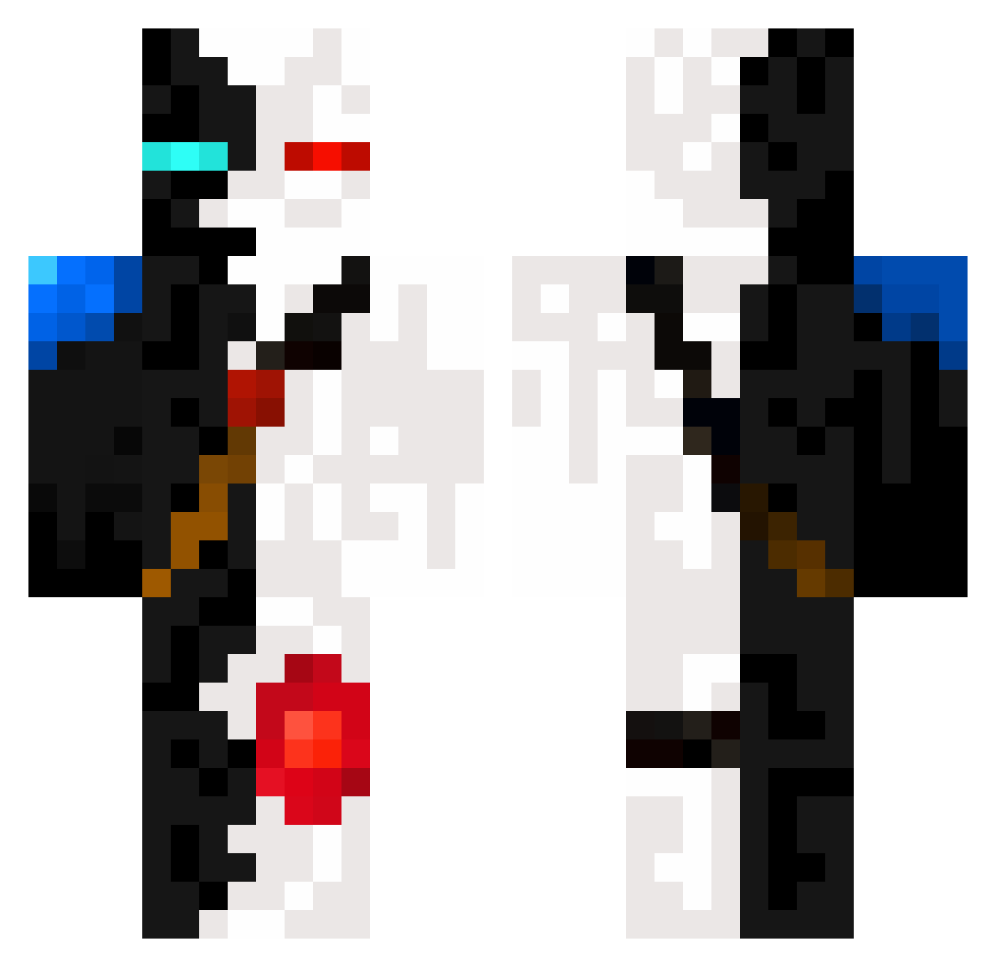 DTA_Lightning Minecraft skin, front and back view