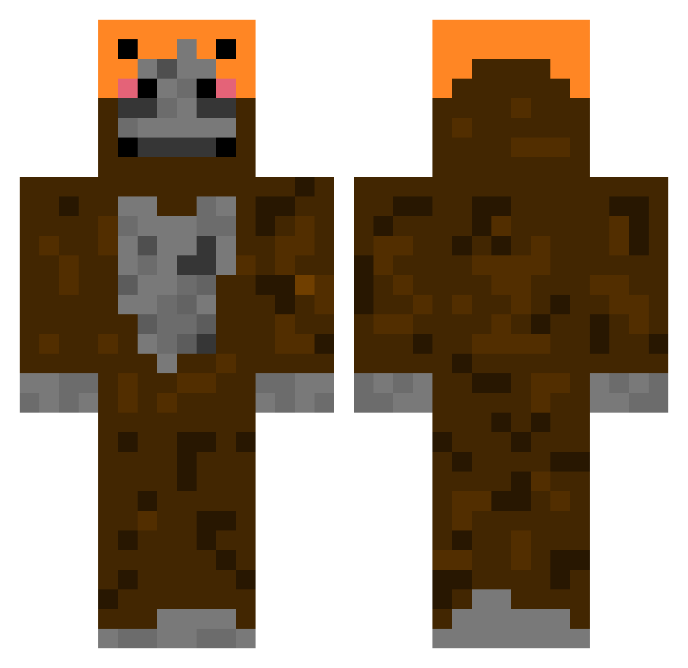 Lolwaht Minecraft skin, front and back view