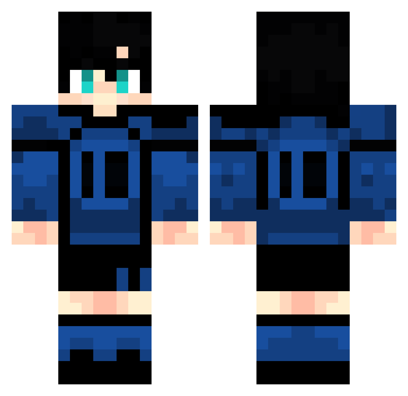 Takeo_NM Minecraft skin, front and back view