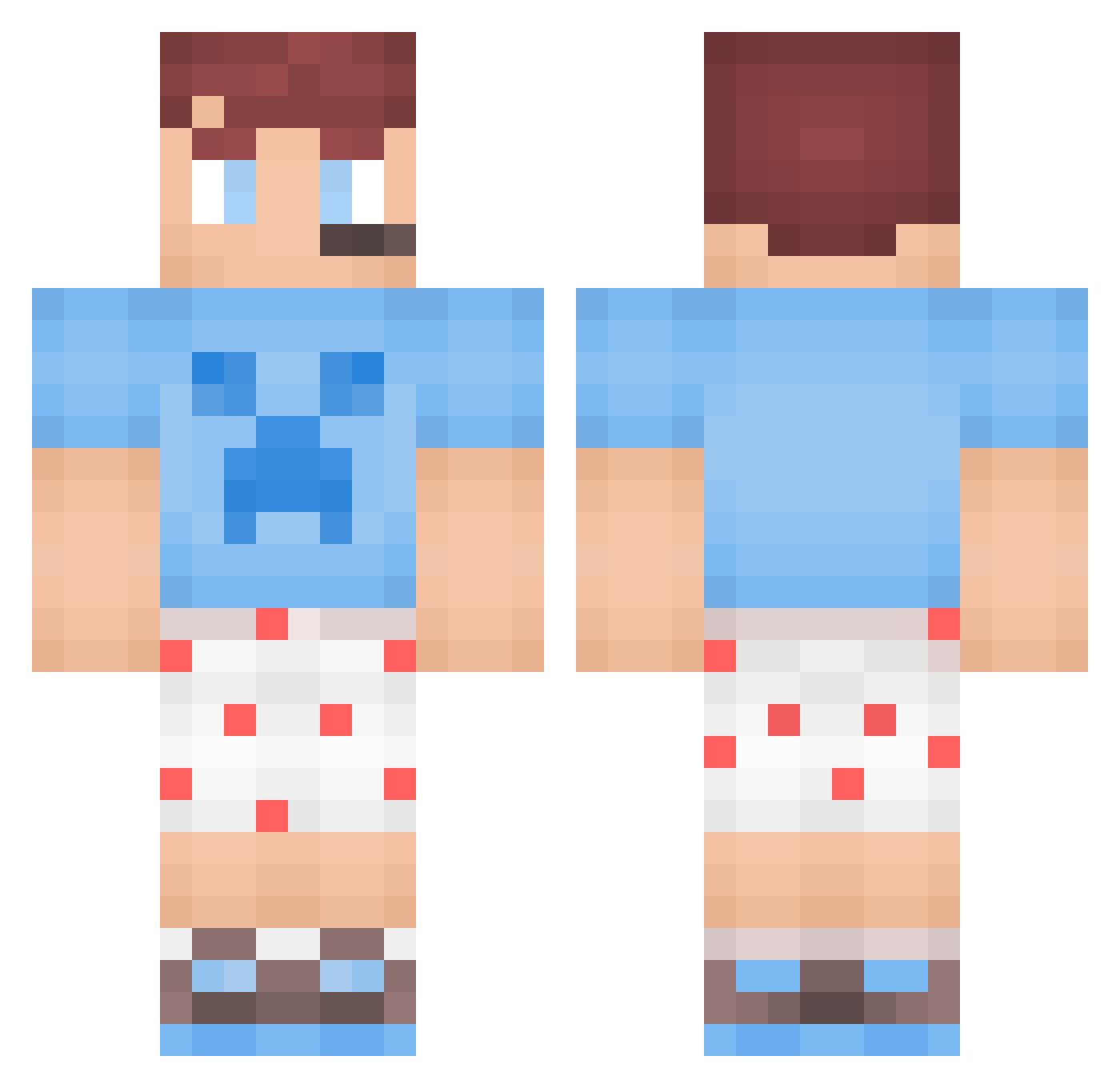 Torchy4 Minecraft skin, front and back view