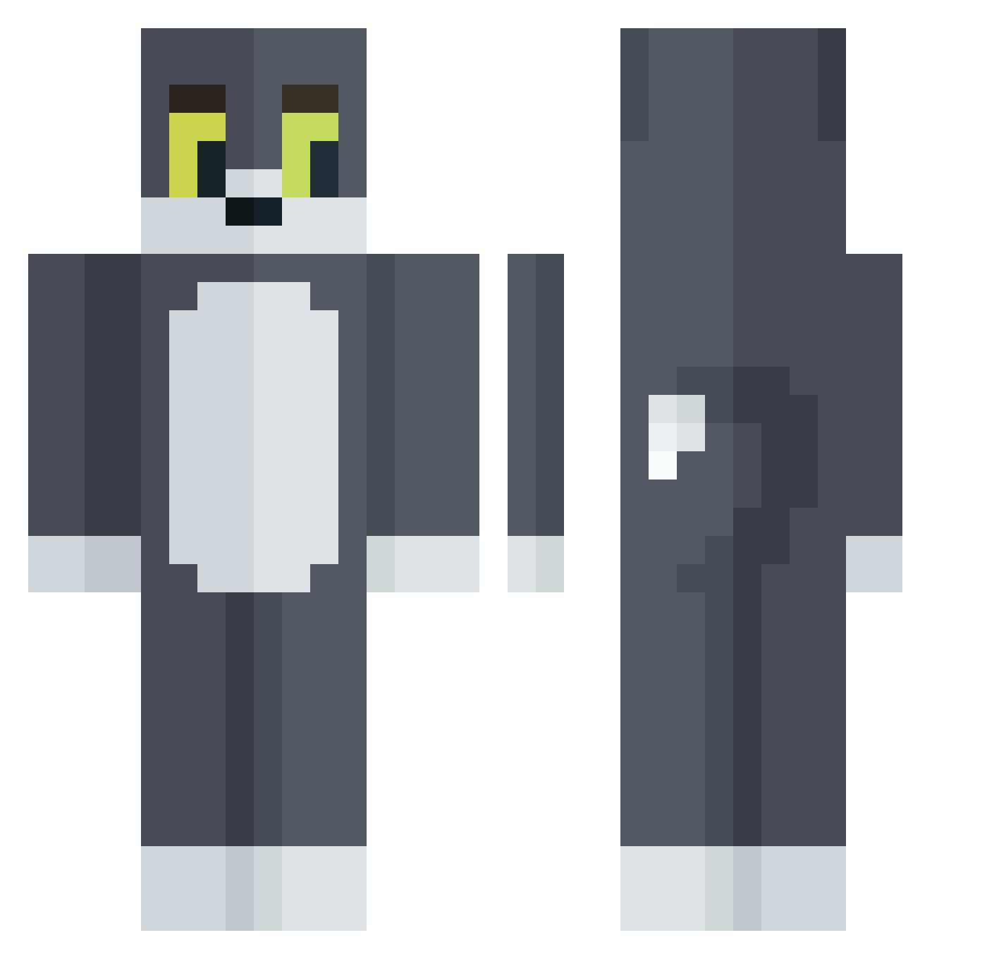Hingatu2 Minecraft skin, front and back view