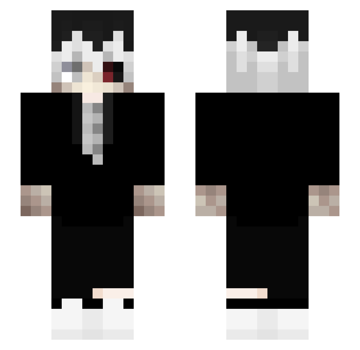 zxcursedzxc Minecraft skin, front and back view
