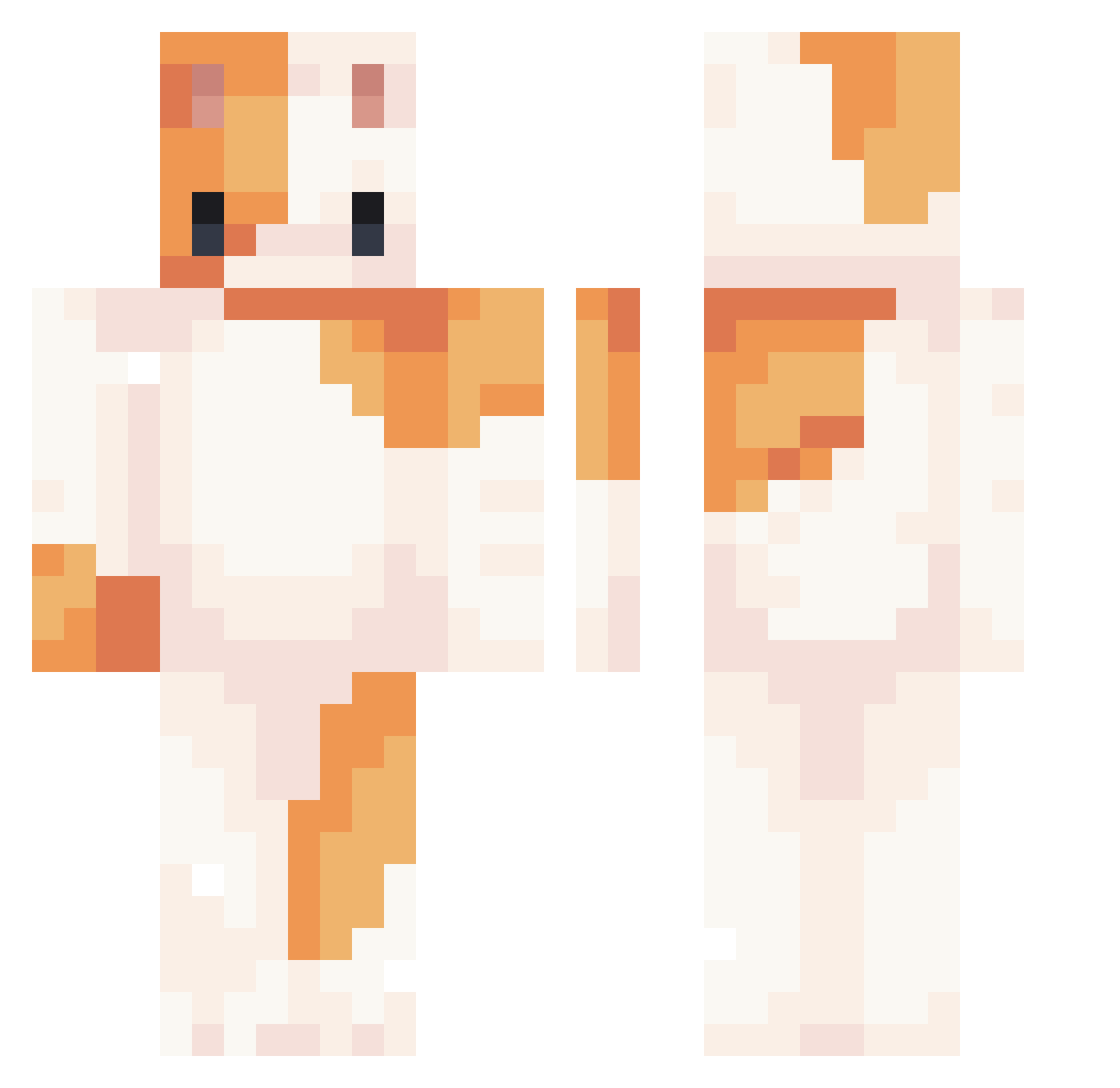 ru7ned Minecraft skin, front and back view