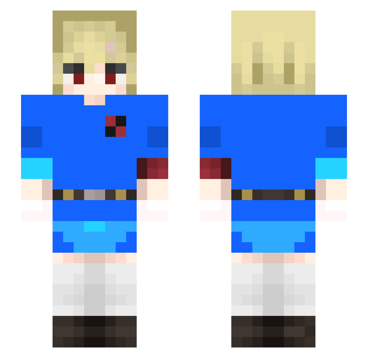 Cylate Minecraft skin, front and back view